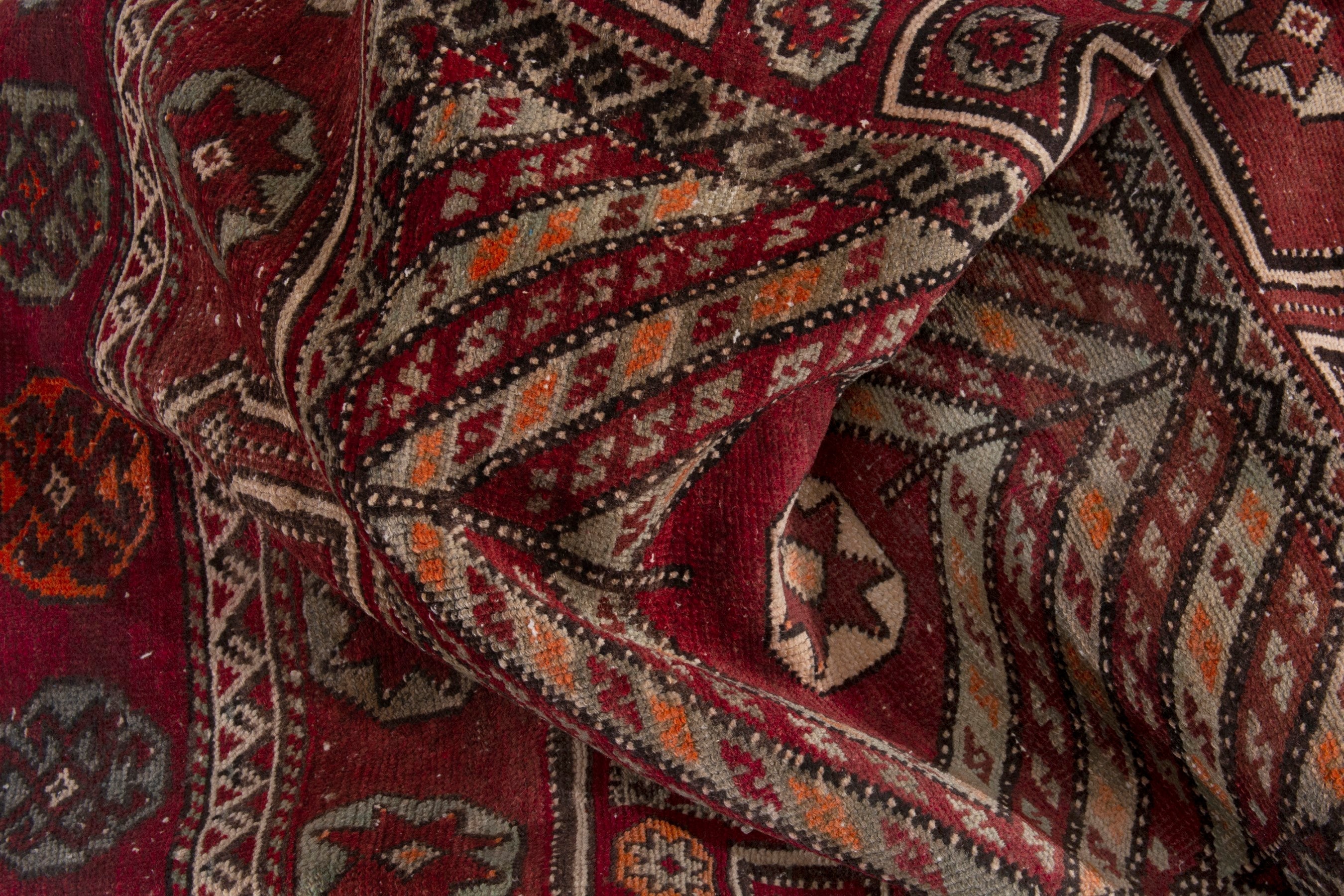 Persian Ghoochan area rug in deep red and burgundy, view 17 of 18