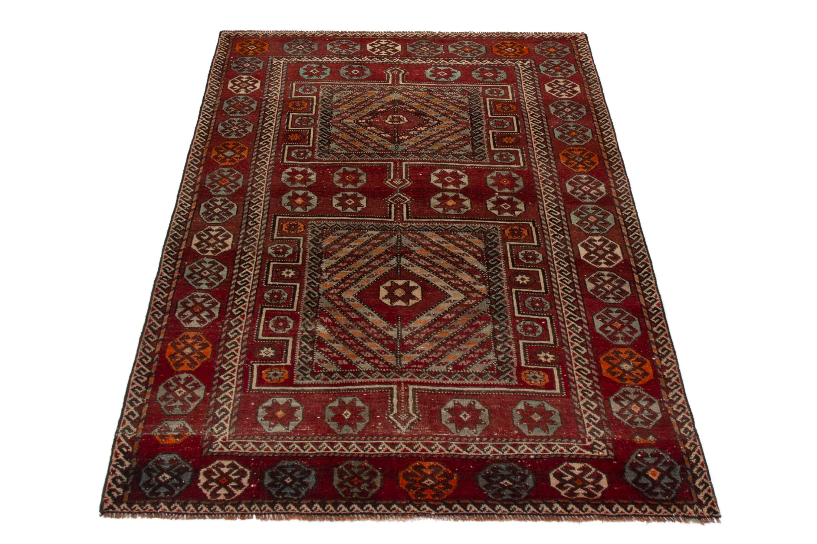 Persian Ghoochan area rug in deep red and burgundy, view 2 of 18