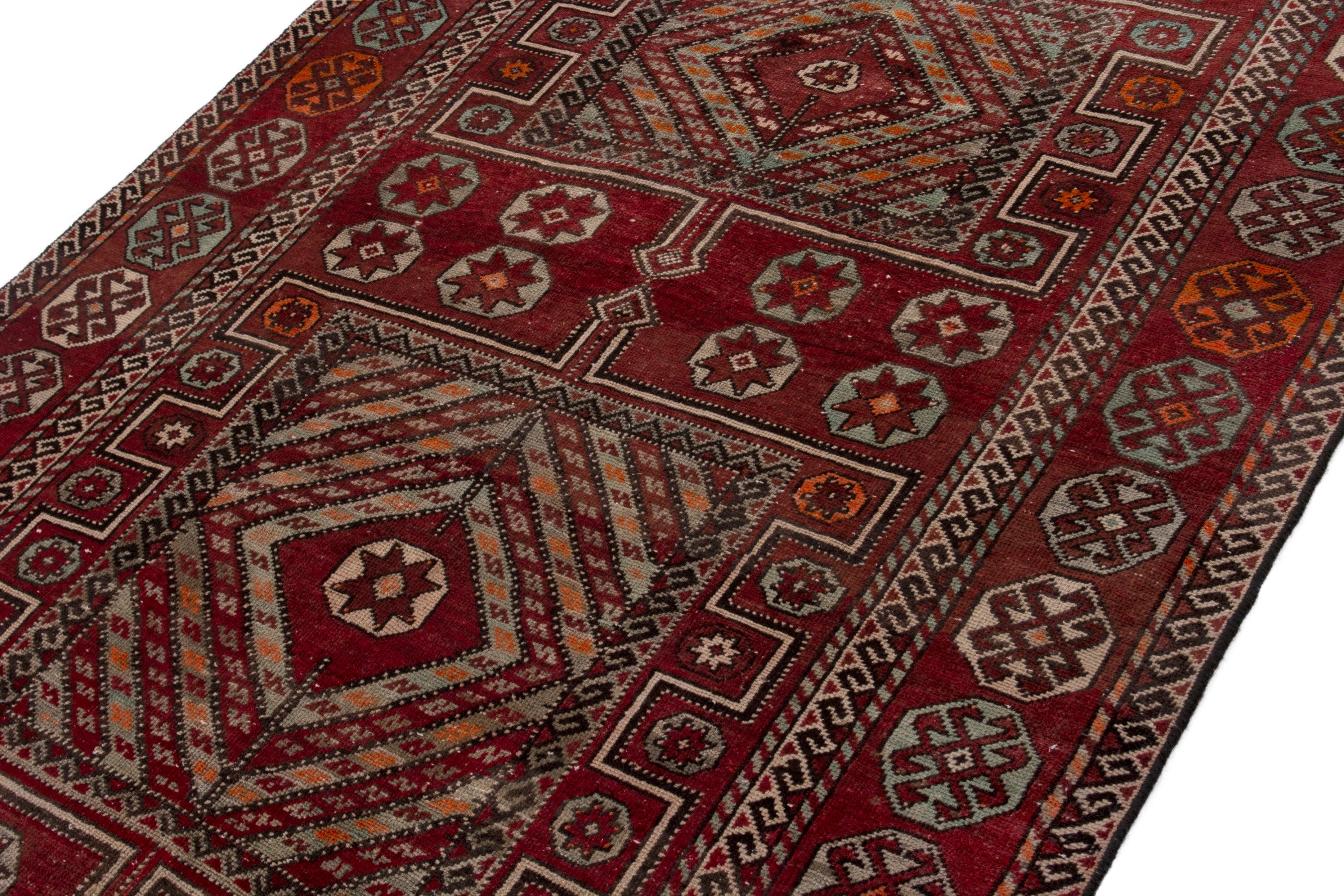 Persian Ghoochan area rug in deep red and burgundy, view 4 of 18