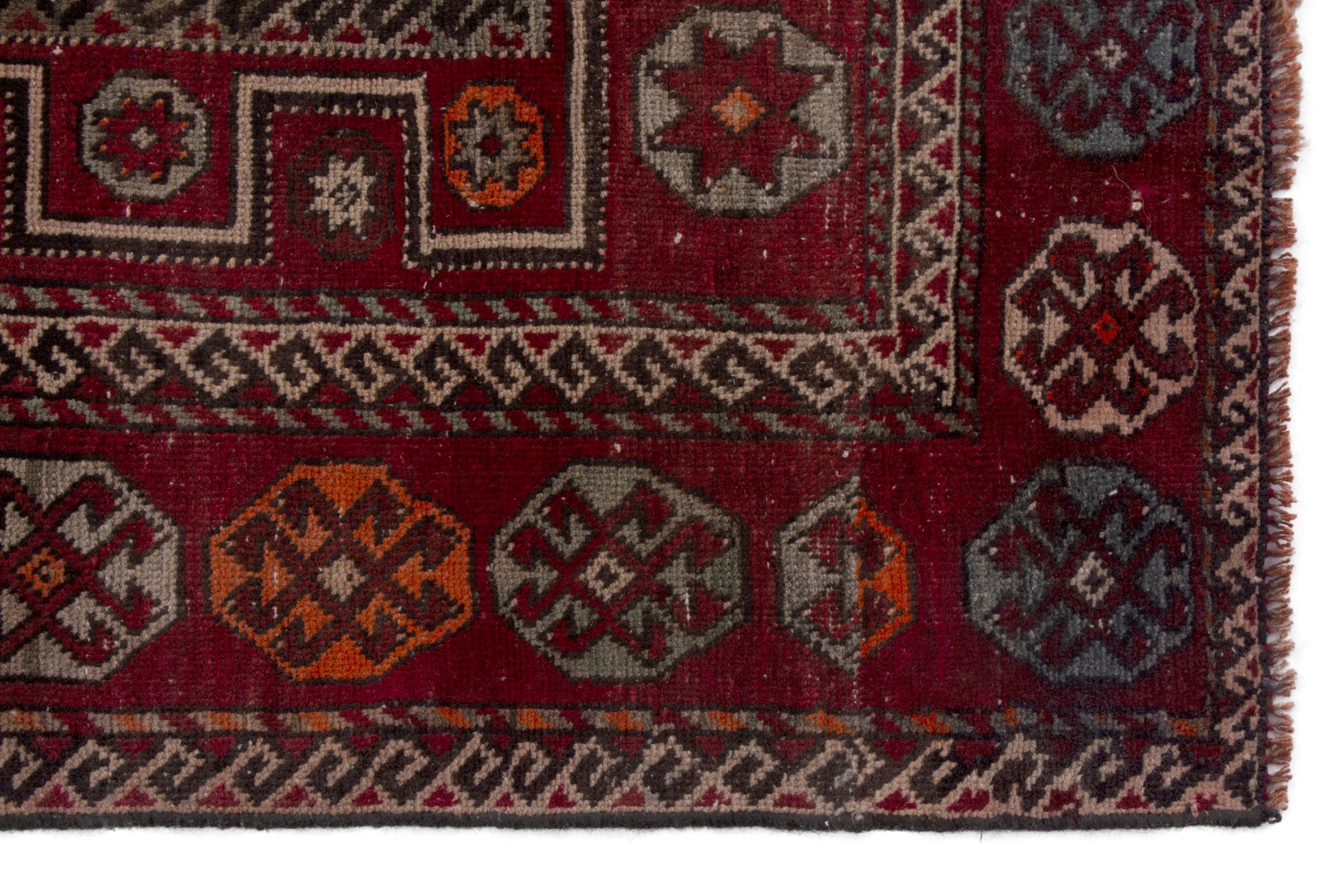 Persian Ghoochan area rug in deep red and burgundy, view 10 of 18