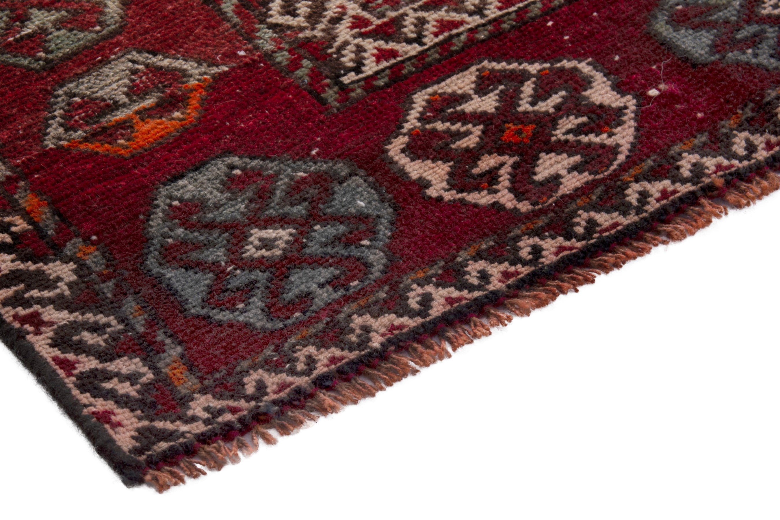 Persian Ghoochan area rug in deep red and burgundy, view 5 of 18