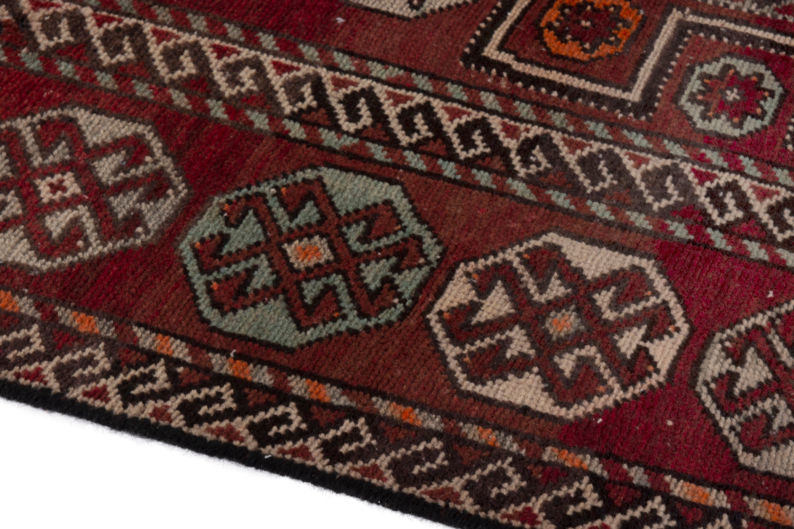 Persian Ghoochan area rug in deep red and burgundy, view 6 of 18
