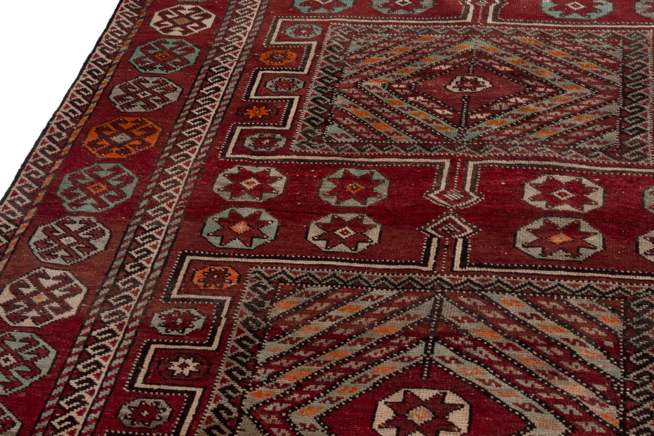 Persian Ghoochan area rug in deep red and burgundy, view 7 of 18
