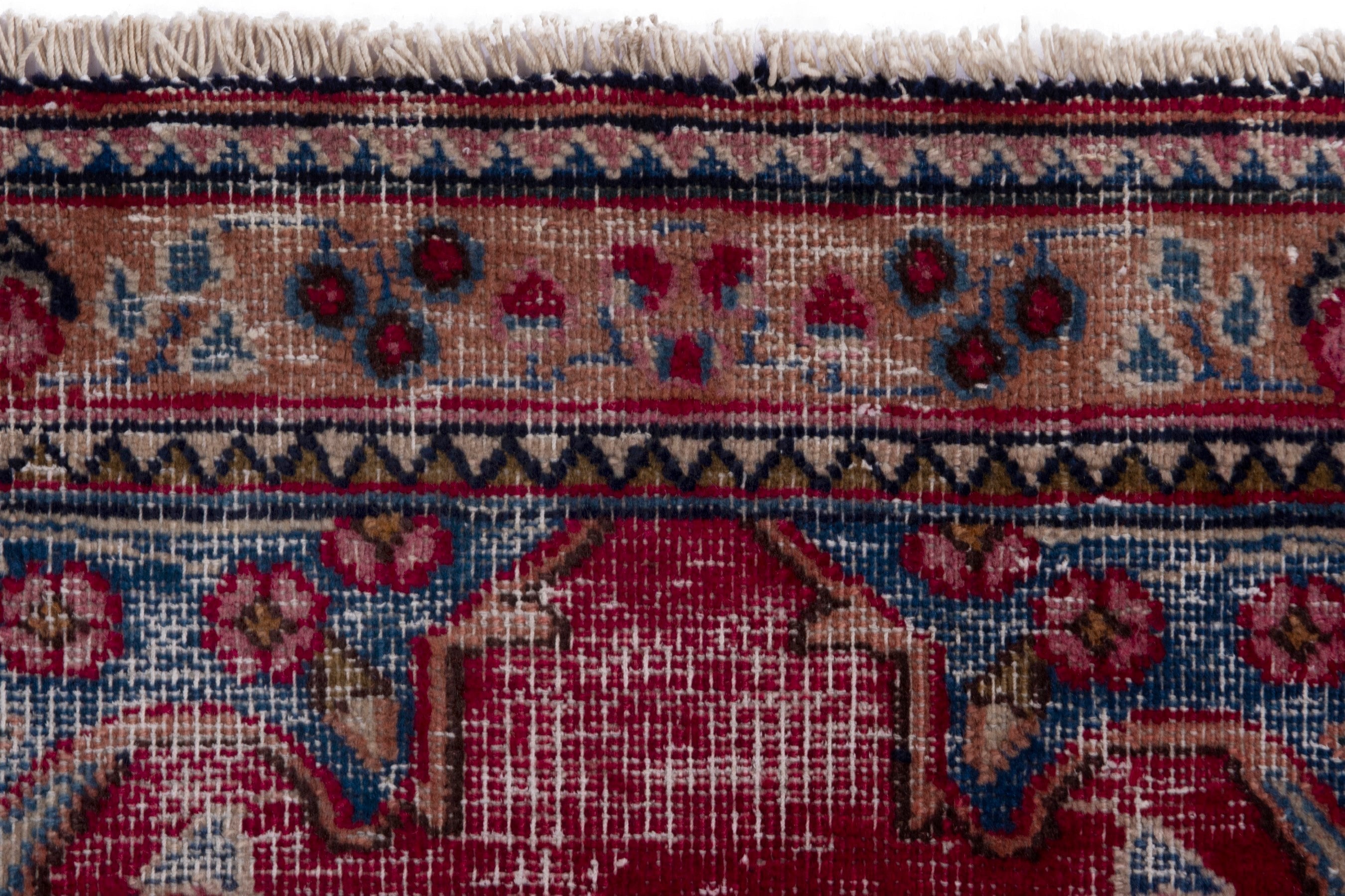 Persian Sabzevar area rug in faded red and burgundy, view 11 of 20