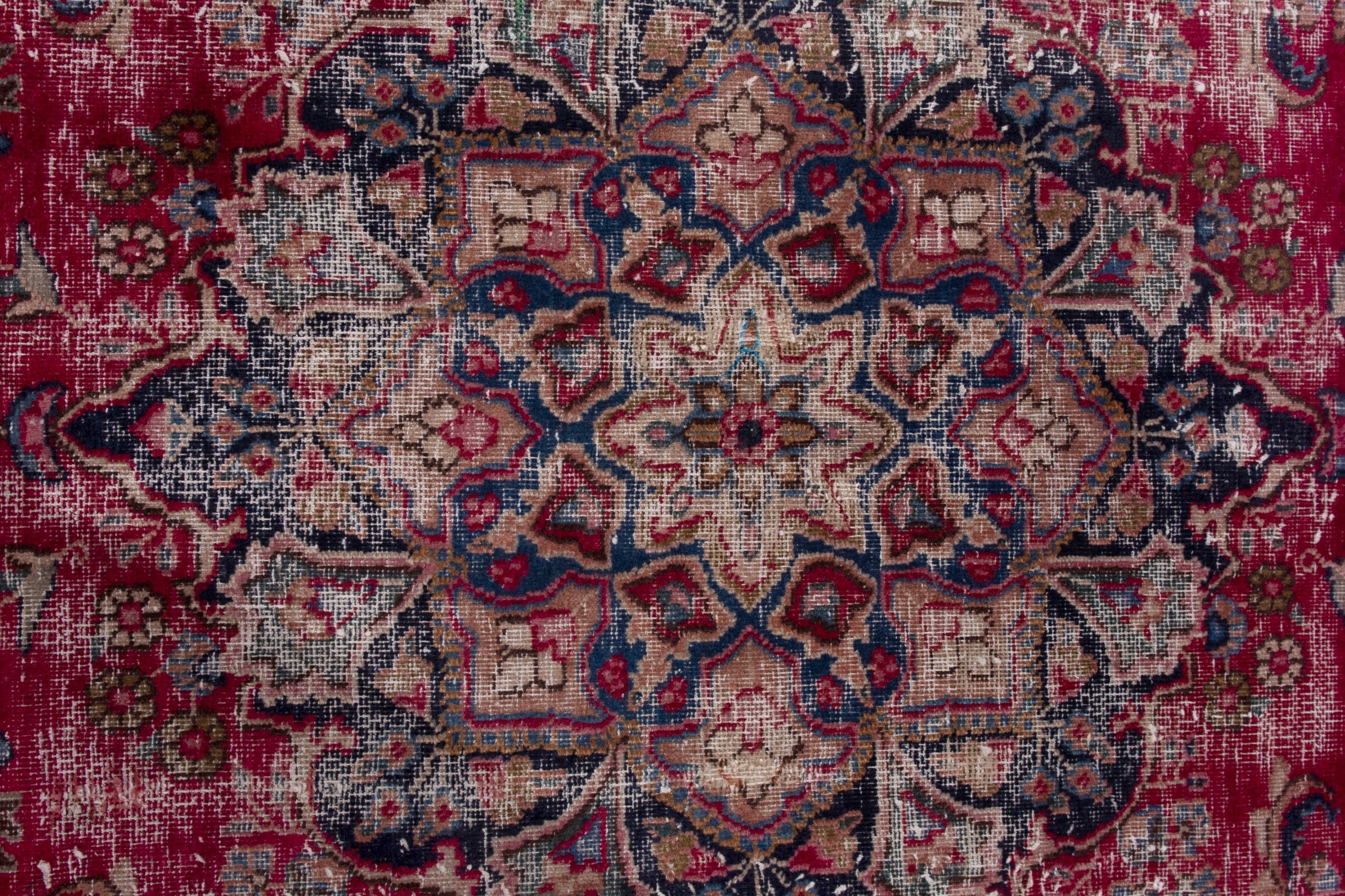 Persian Sabzevar area rug in faded red and burgundy, view 13 of 20