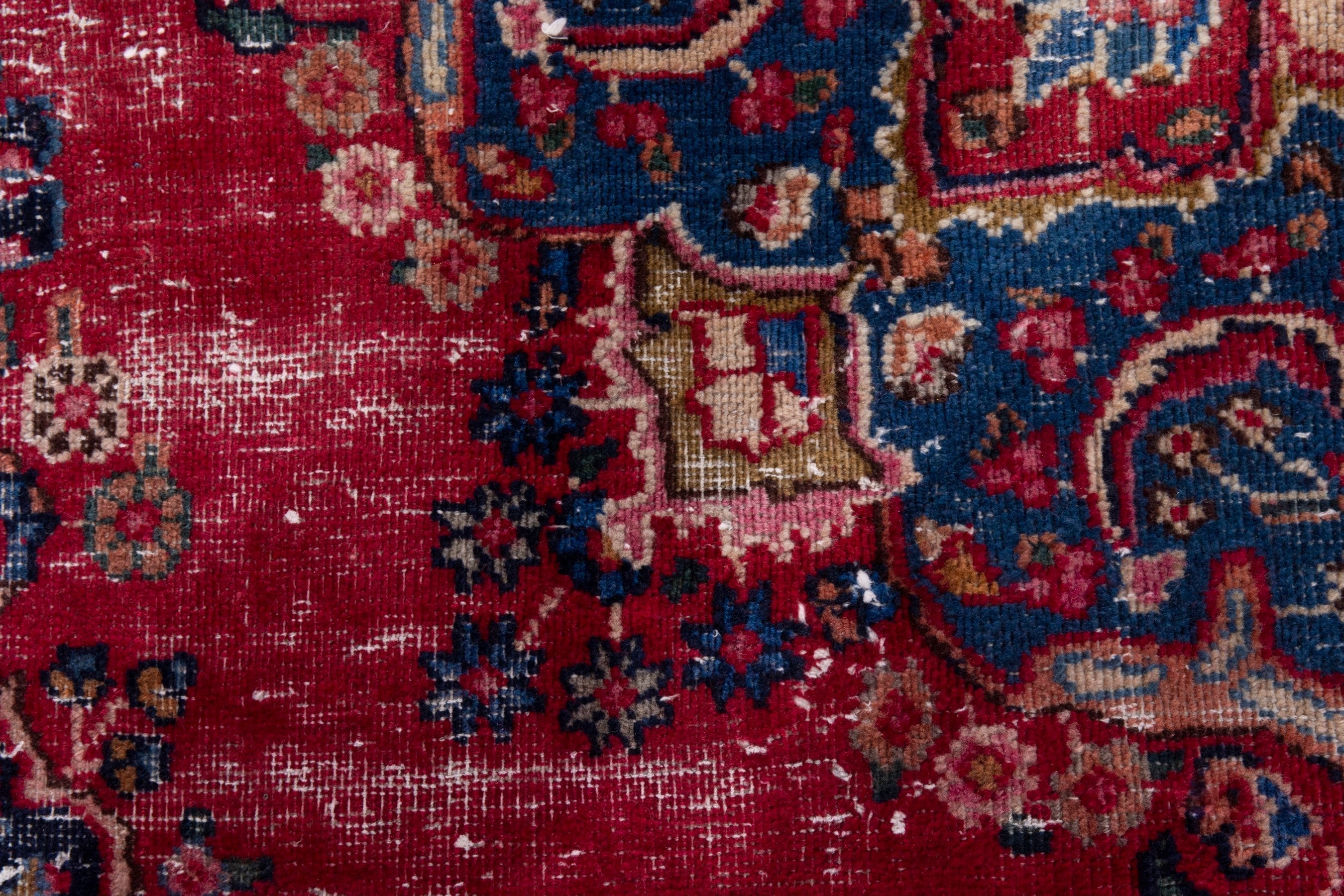 Persian Sabzevar area rug in faded red and burgundy, view 14 of 20