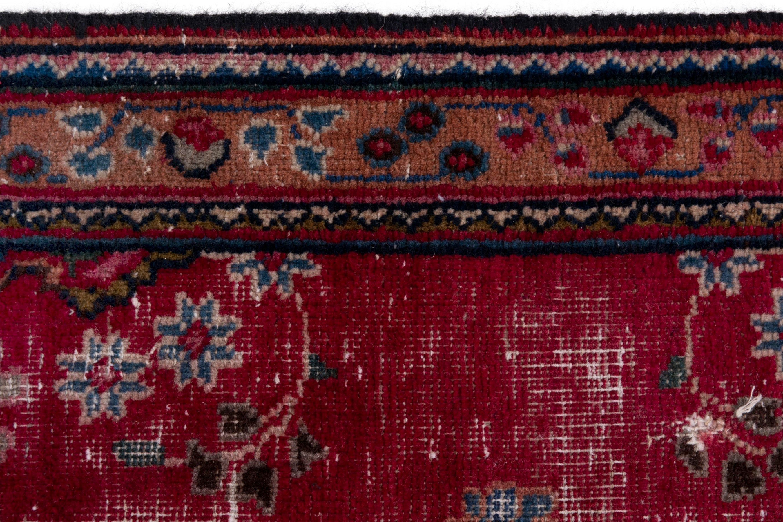 Persian Sabzevar area rug in faded red and burgundy, view 15 of 20