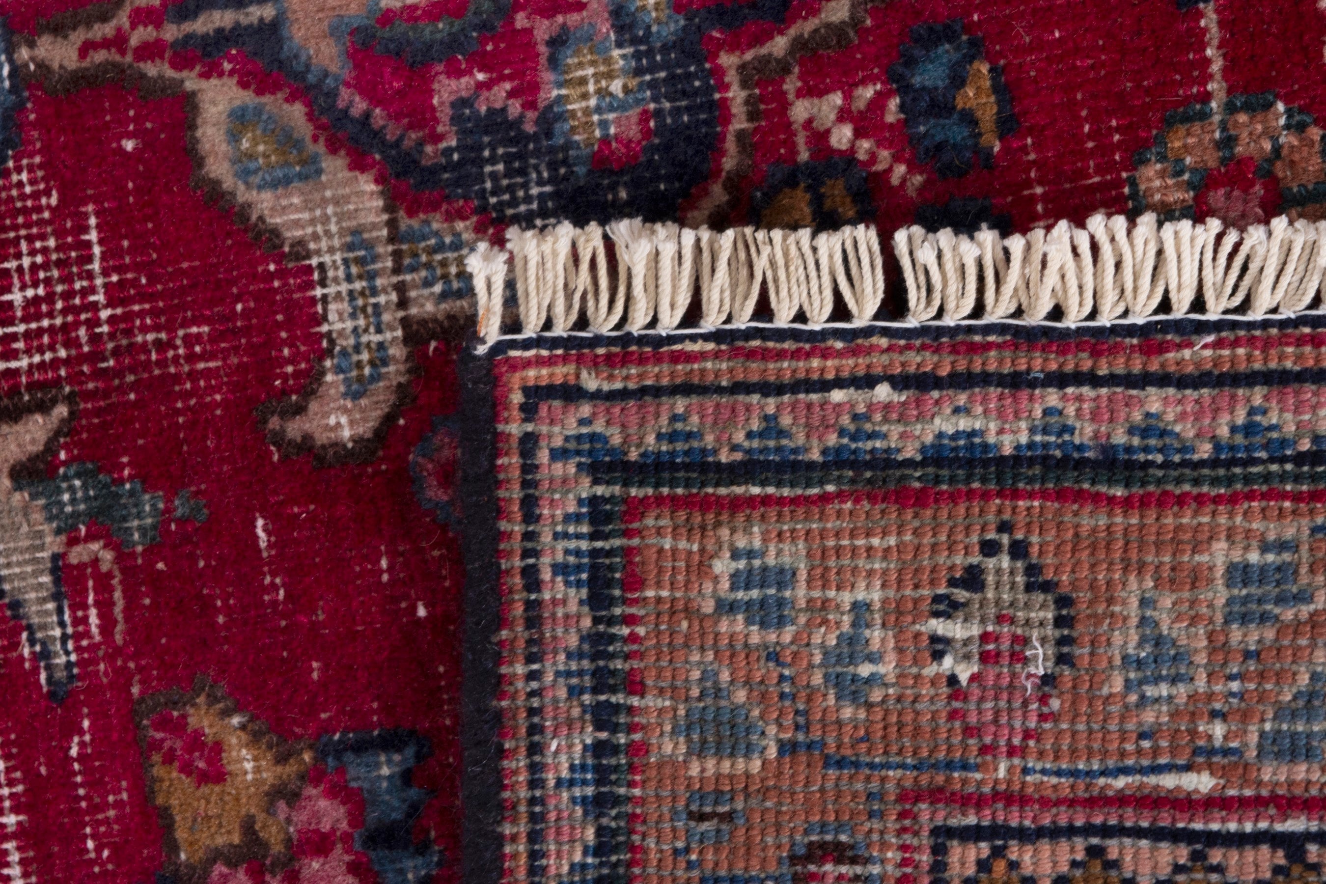 Persian Sabzevar area rug in faded red and burgundy, view 20 of 20