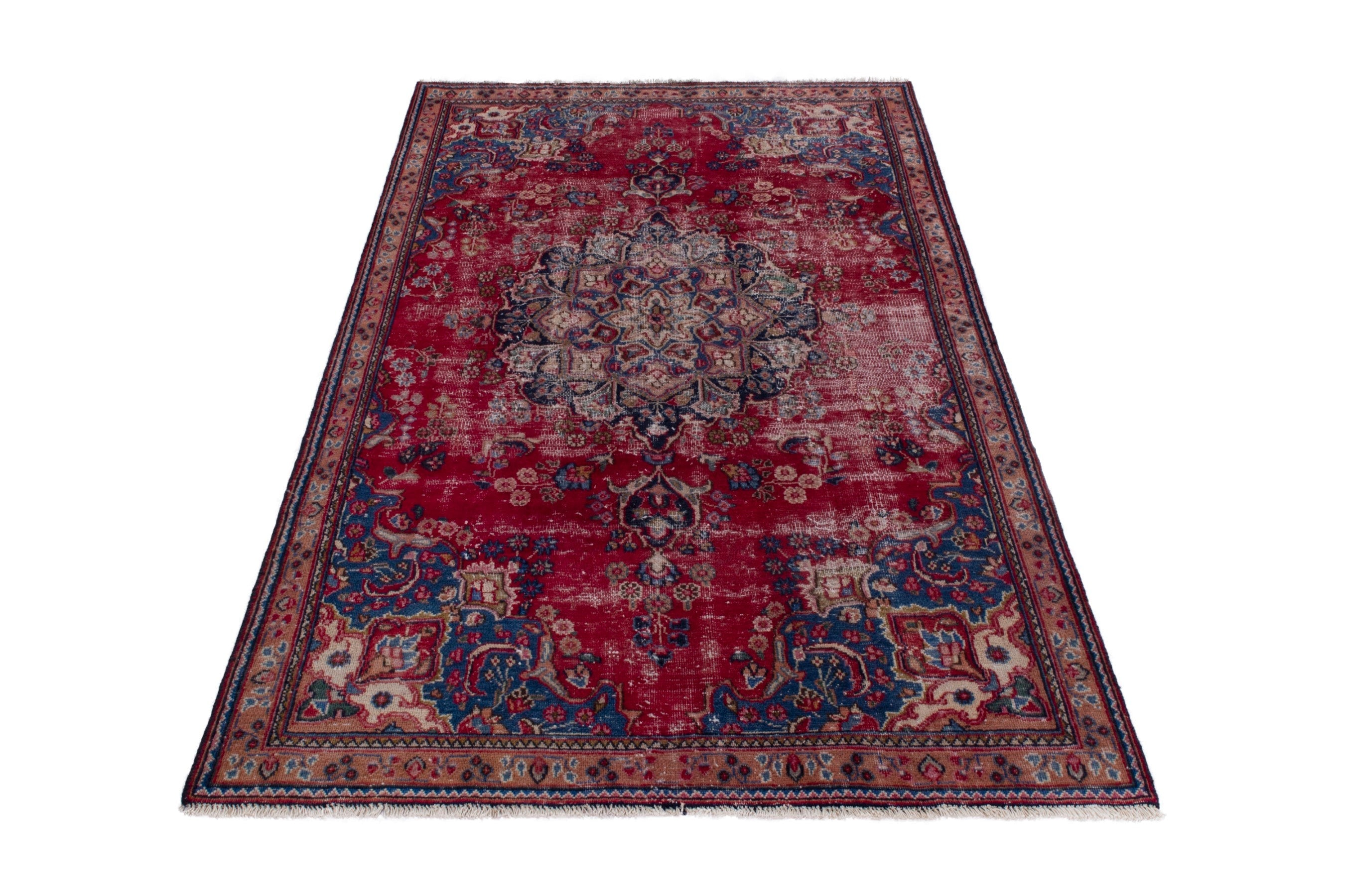 Persian Sabzevar area rug in faded red and burgundy, view 3 of 20