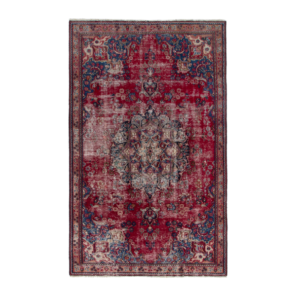 Persian Sabzevar area rug in faded red and burgundy, 4'11" x 8'