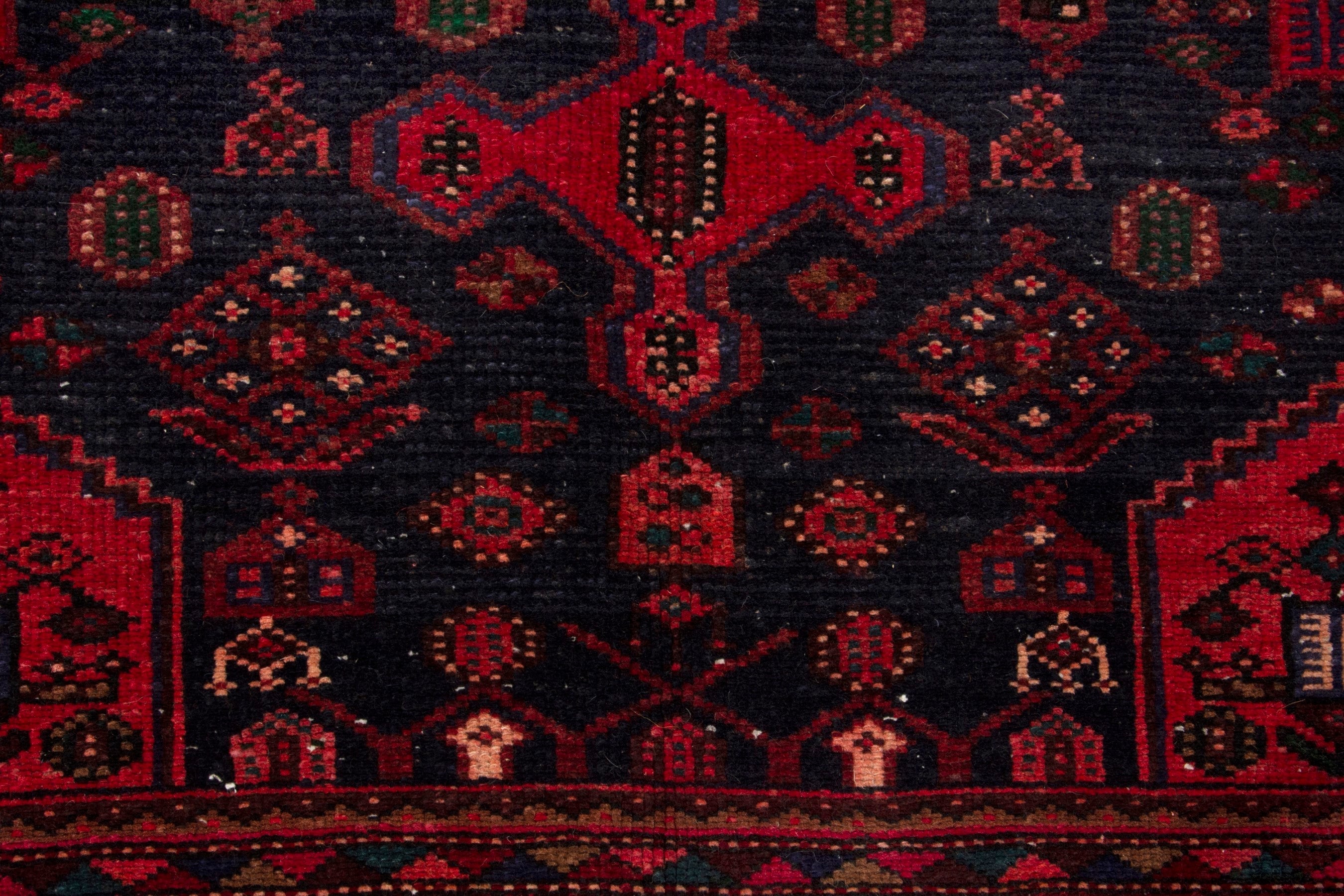 Persian Zanjan area rug in deep red and burgundy, view 11 of 18