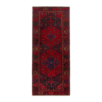 Persian Zanjan runner rug in deep red and burgundy, 4'5" x 10'2"