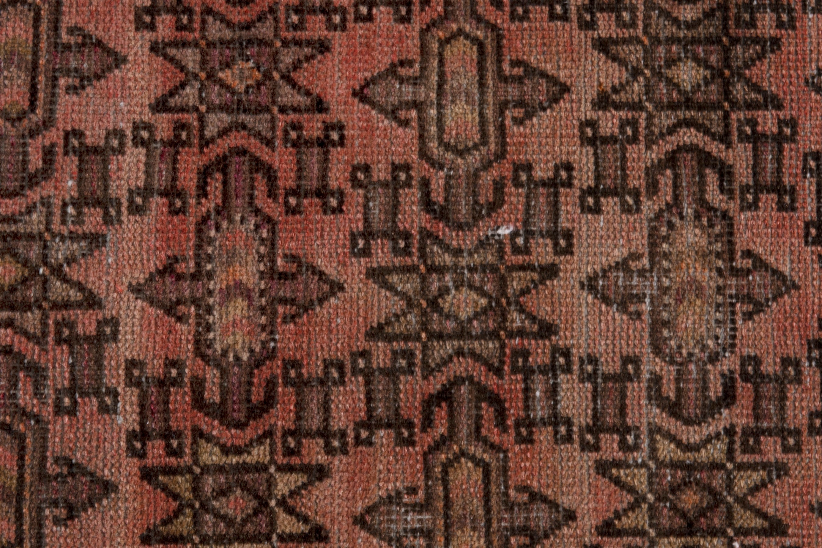 Persian Baluch runner rug in faded red and rust, view 13 of 19