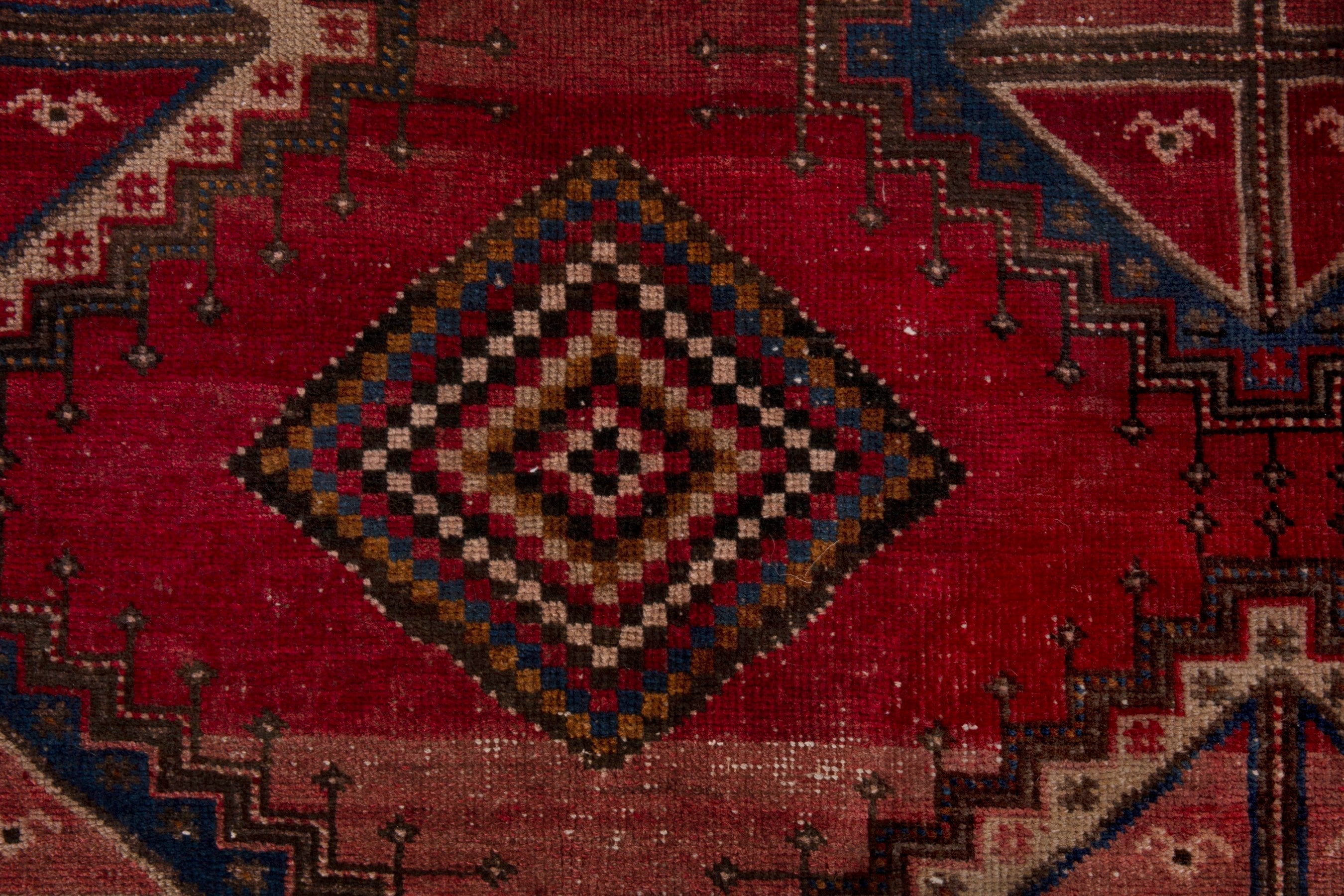 Persian Ghoochan area rug in deep red and rust, view 12 of 18