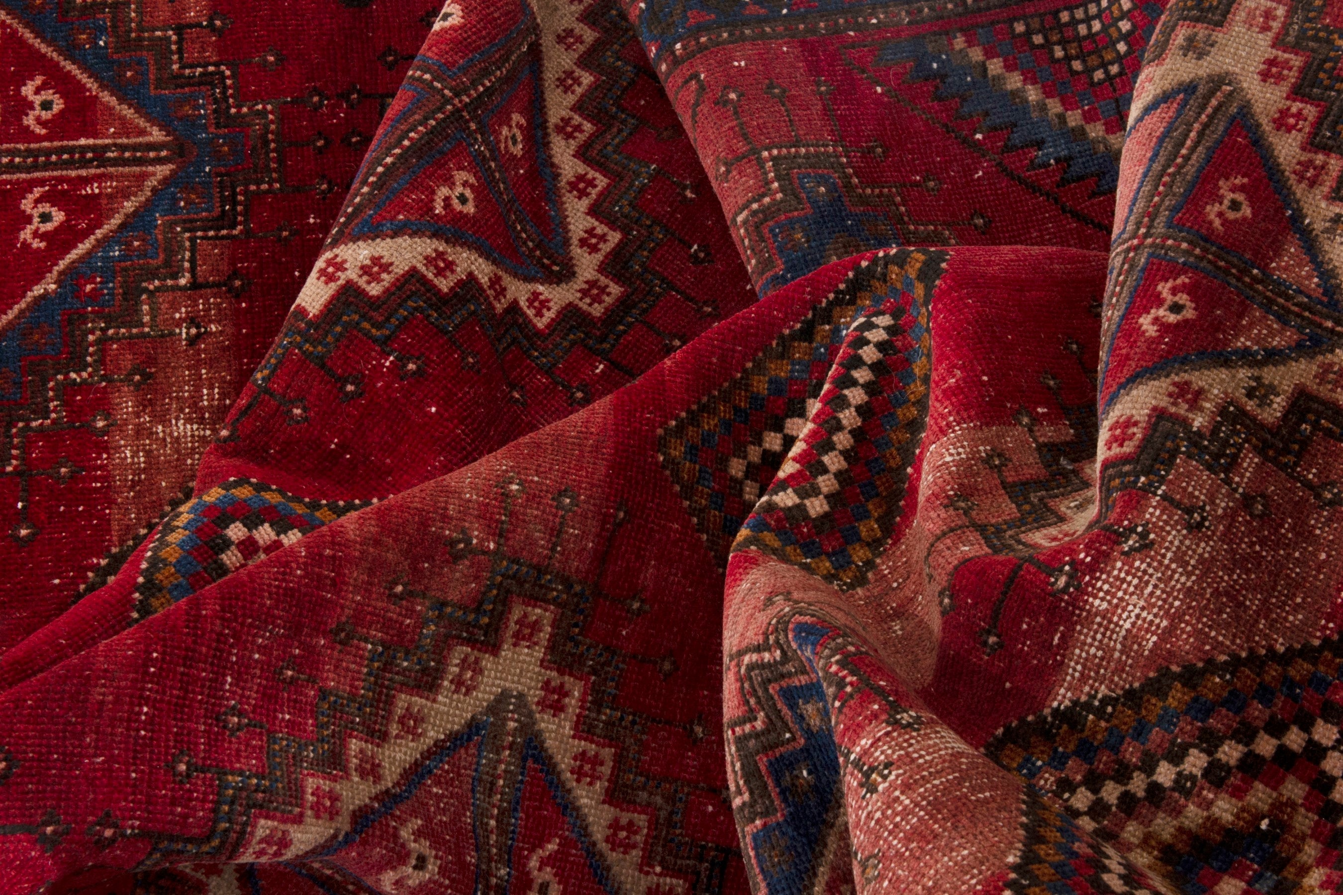 Persian Ghoochan area rug in deep red and rust, view 15 of 18