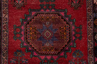 Persian Ghoochan area rug in faded red and black, view 14 of 21