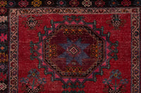 Persian Ghoochan area rug in faded red and black, view 15 of 21