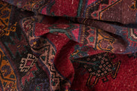 Persian Ghoochan area rug in faded red and black, view 18 of 21