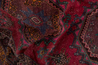 Persian Ghoochan area rug in faded red and black, view 20 of 21