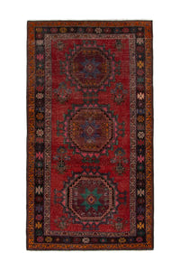 Persian Ghoochan area rug in faded red and black, view 2 of 21