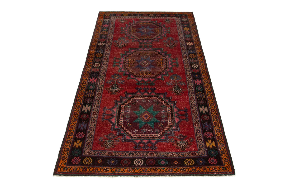Persian Ghoochan area rug in faded red and black, view 4 of 21