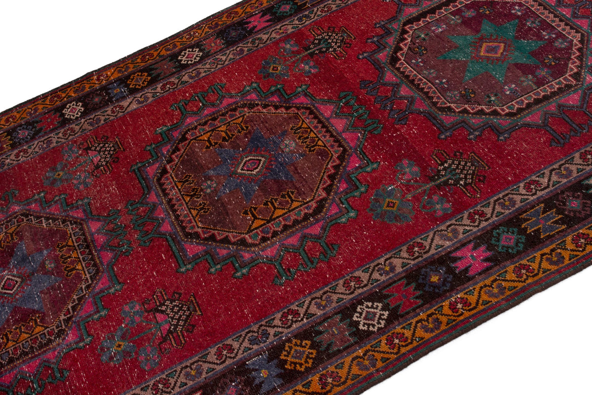 Persian Ghoochan area rug in faded red and black, view 5 of 21