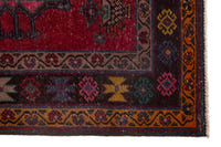Persian Ghoochan area rug in faded red and black, view 6 of 21