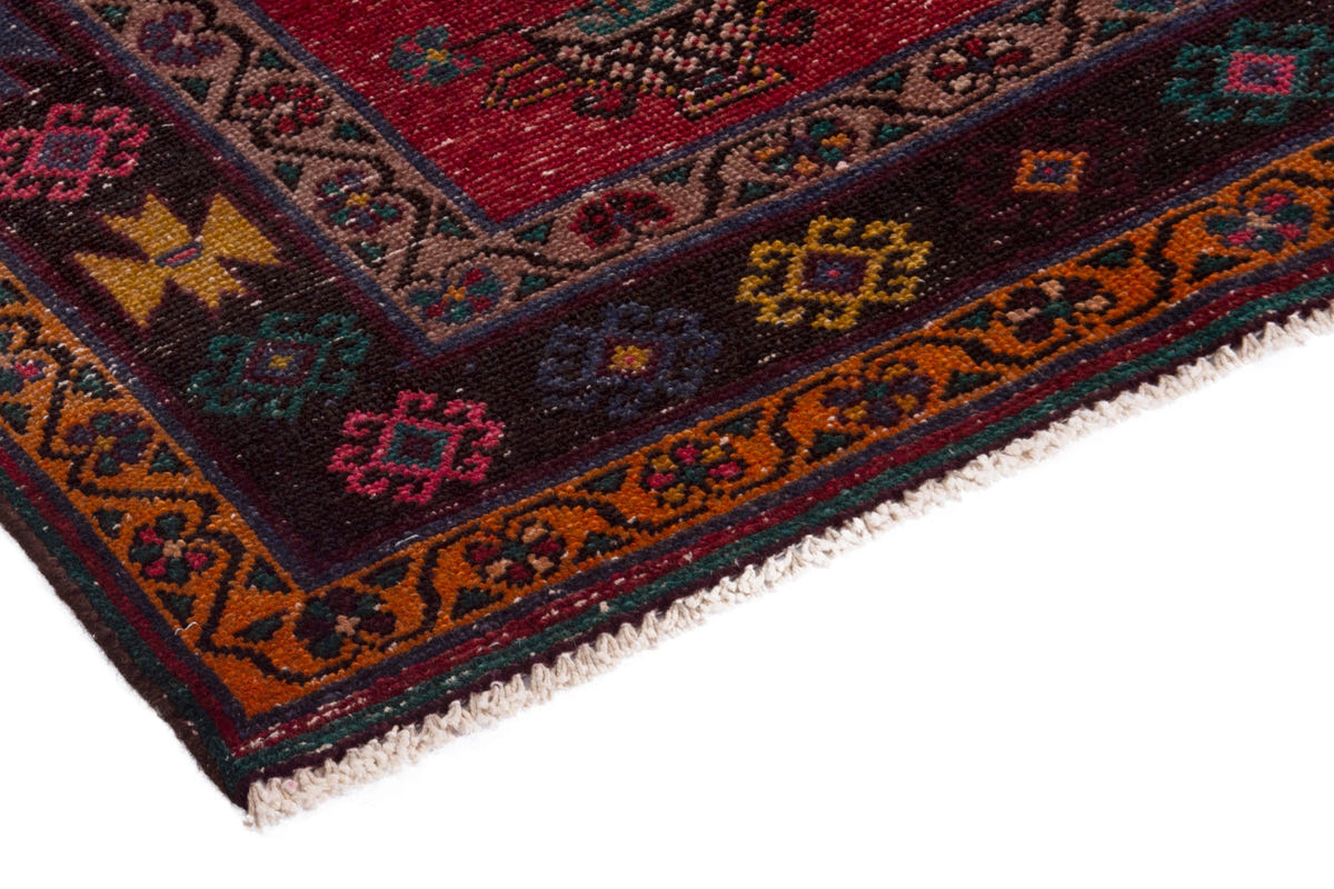 Persian Ghoochan area rug in faded red and black, view 7 of 21