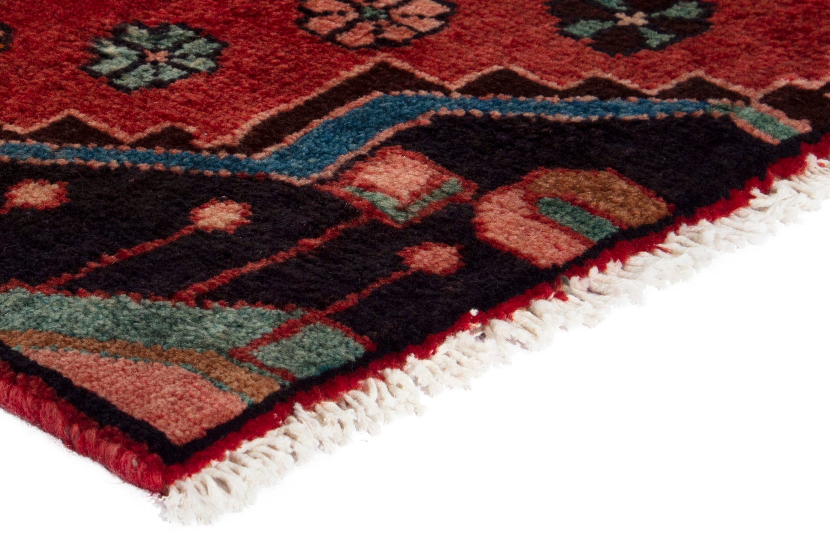 Persian Lori area rug in deep red and dark brown, view 5 of 18