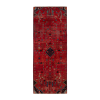 Persian Lori runner rug in deep red and dark brown, 4'1" x 10'2"