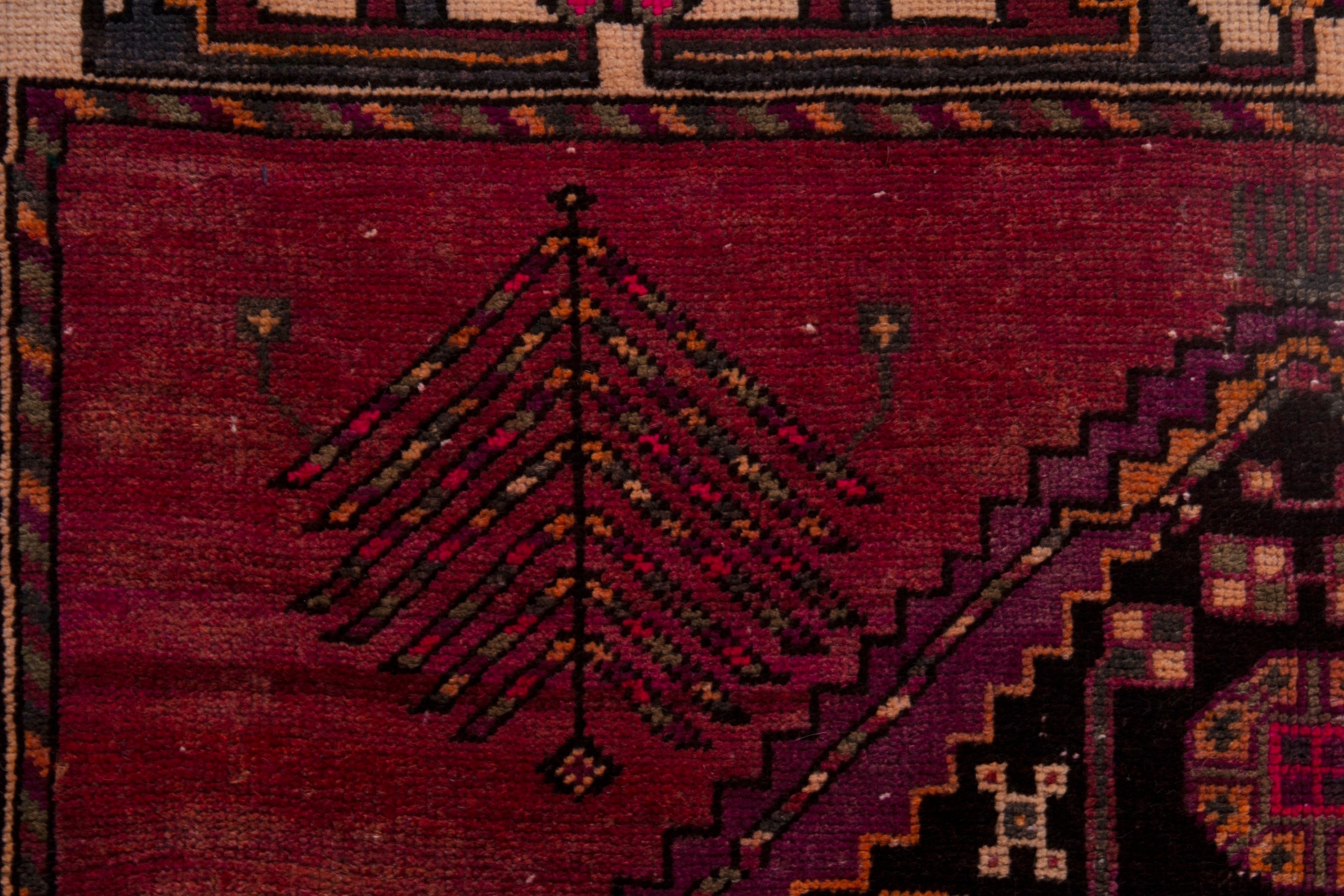 Persian Baluch area rug in burgundy and deep red, view 14 of 19