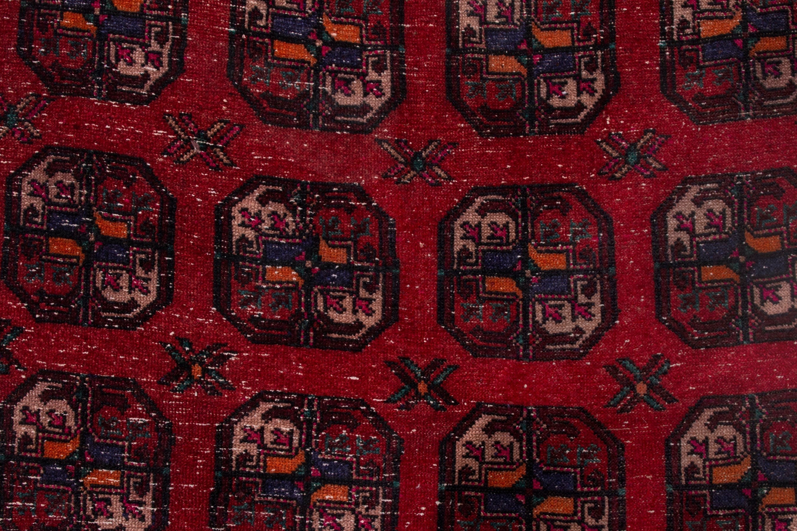 Persian Ghoochan area rug in deep red and dark brown, view 12 of 18