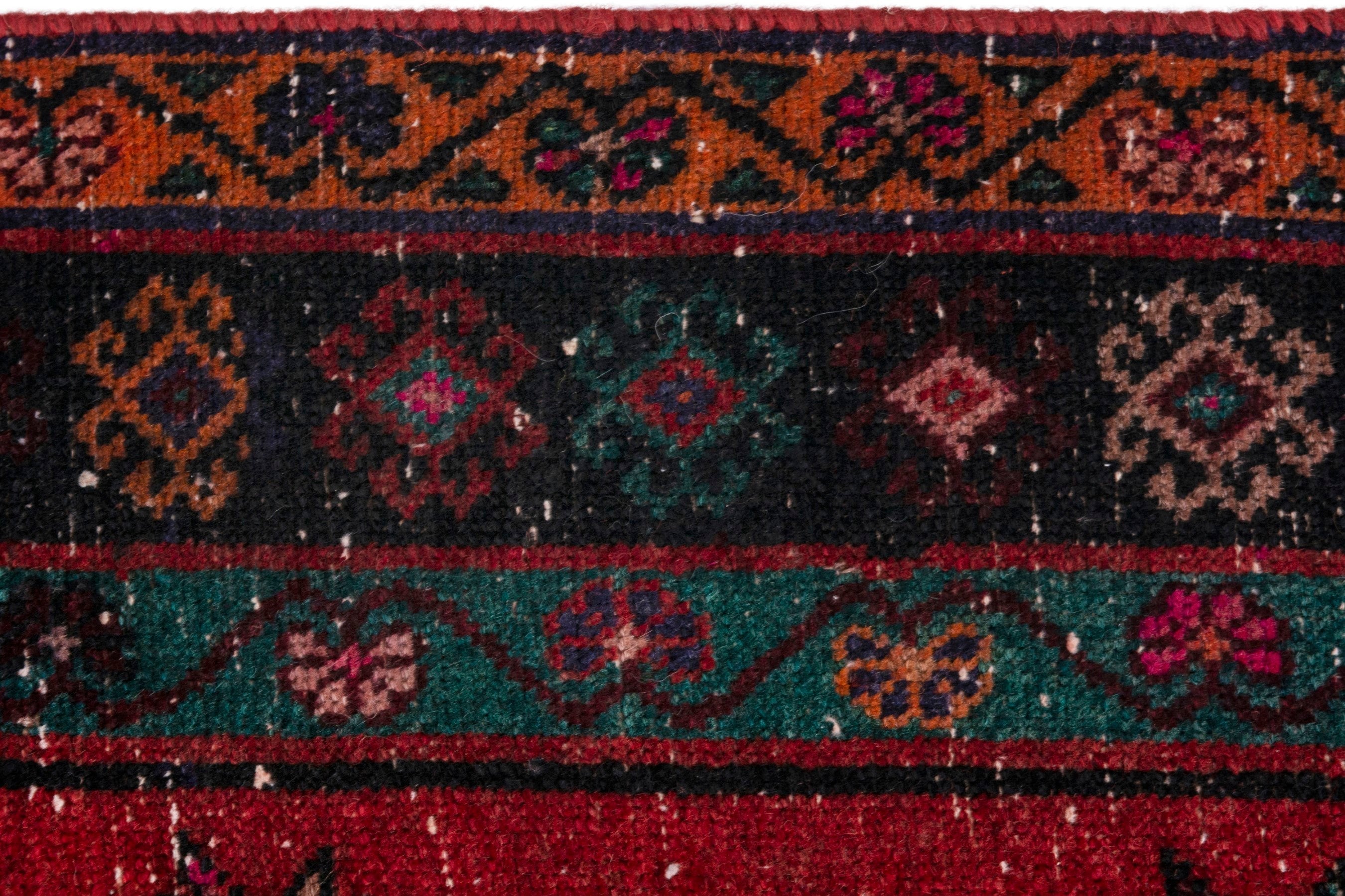 Persian Ghoochan area rug in deep red and dark brown, view 13 of 18