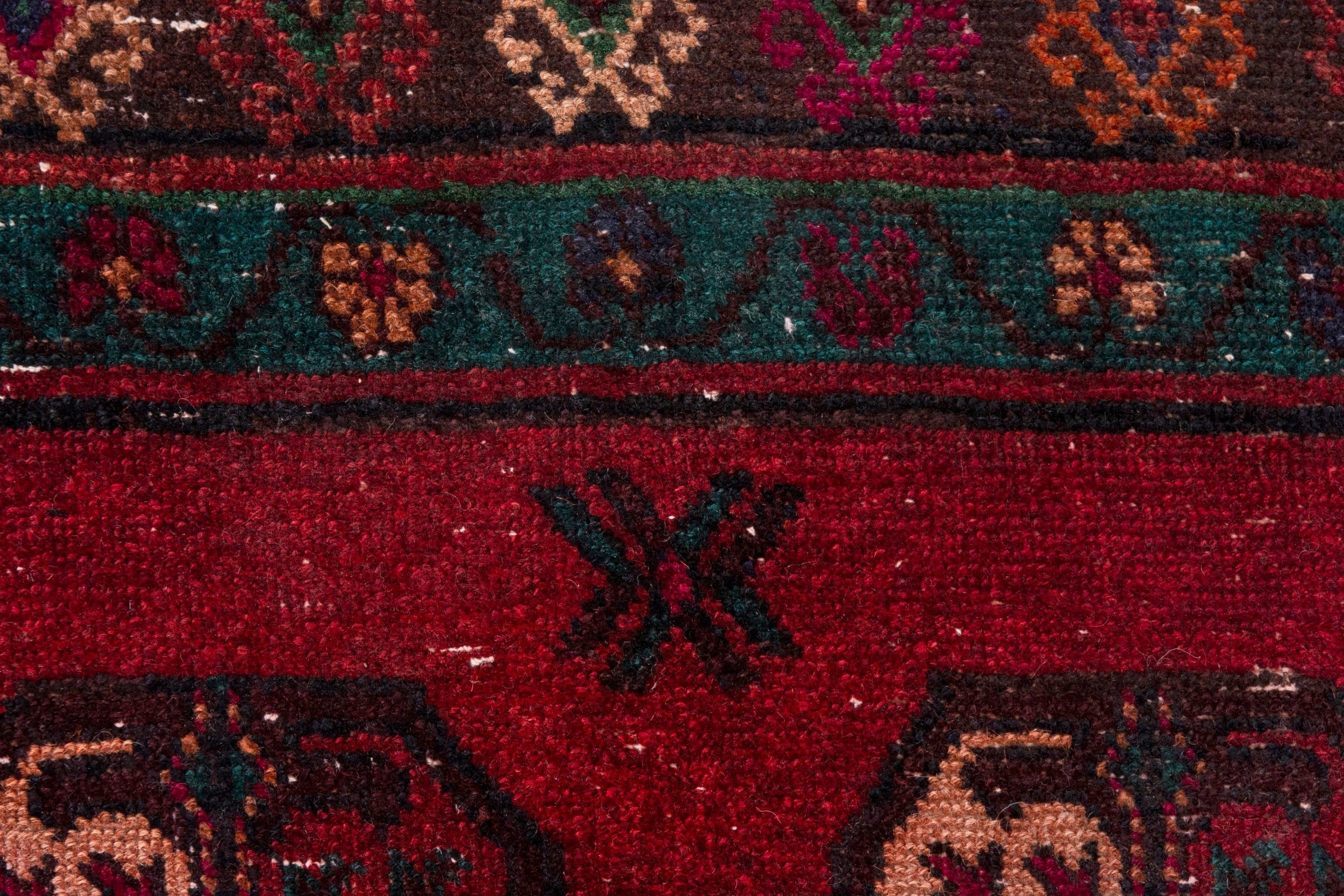 Persian Ghoochan area rug in deep red and dark brown, view 14 of 18