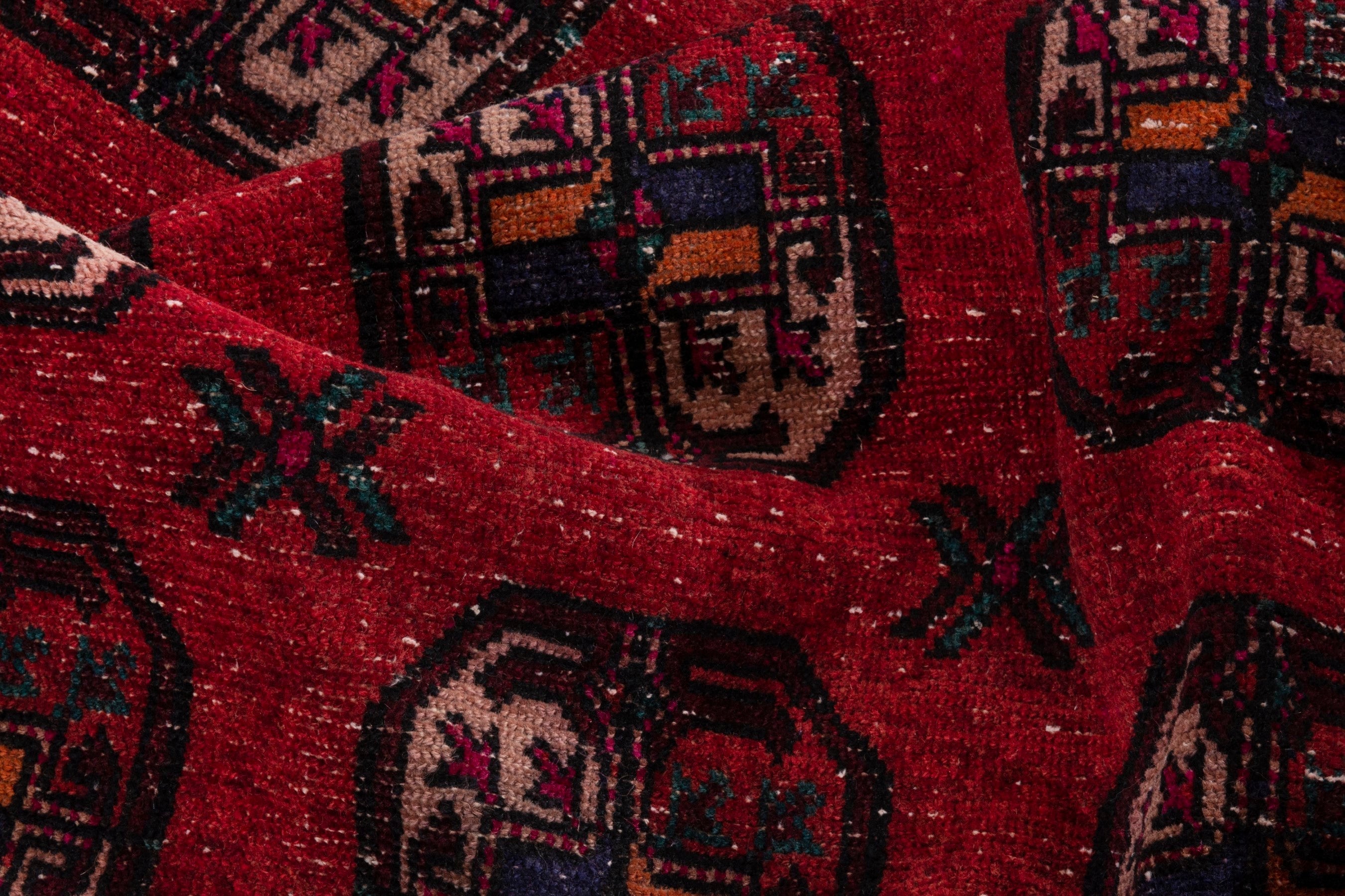 Persian Ghoochan area rug in deep red and dark brown, view 15 of 18