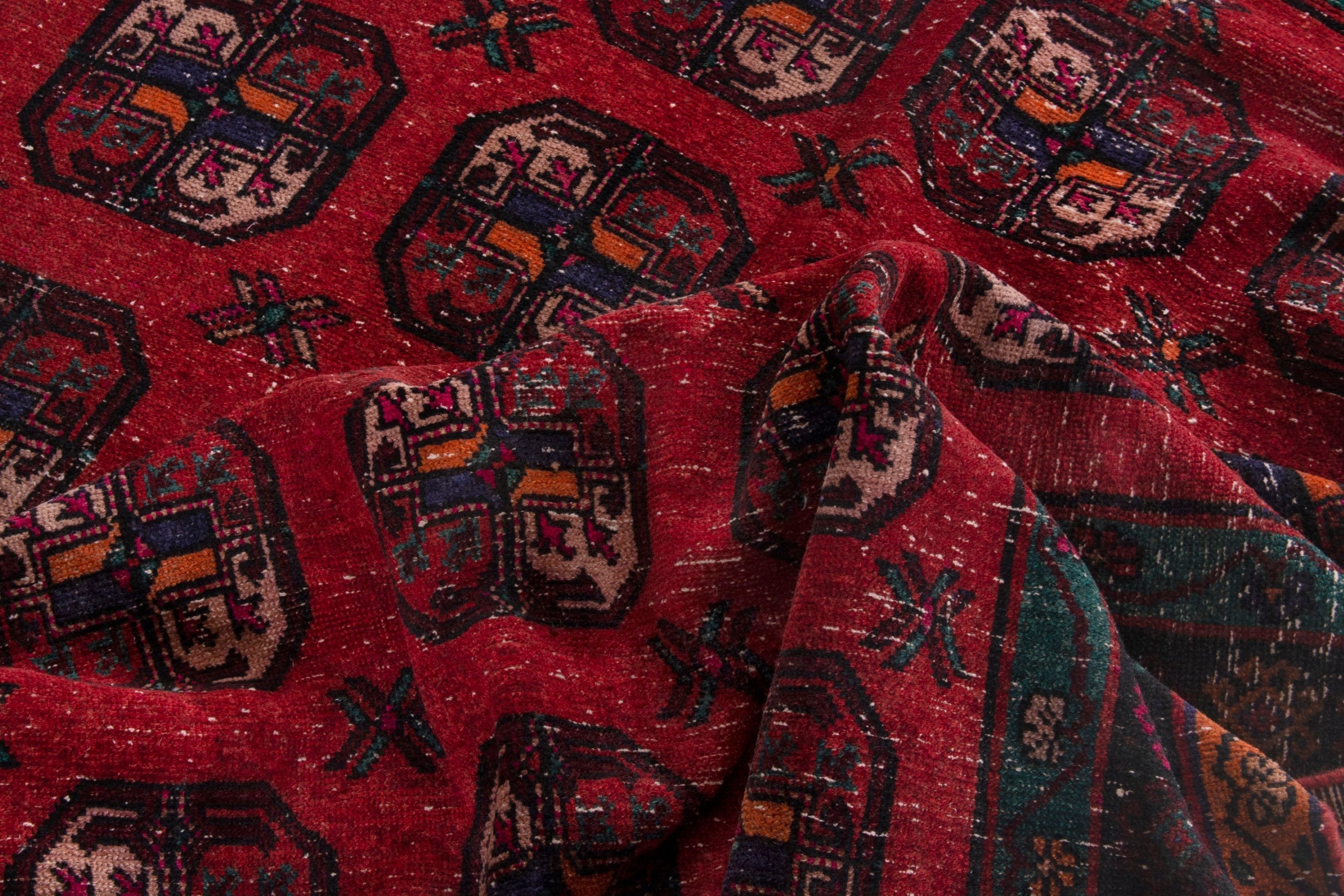 Persian Ghoochan area rug in deep red and dark brown, view 16 of 18
