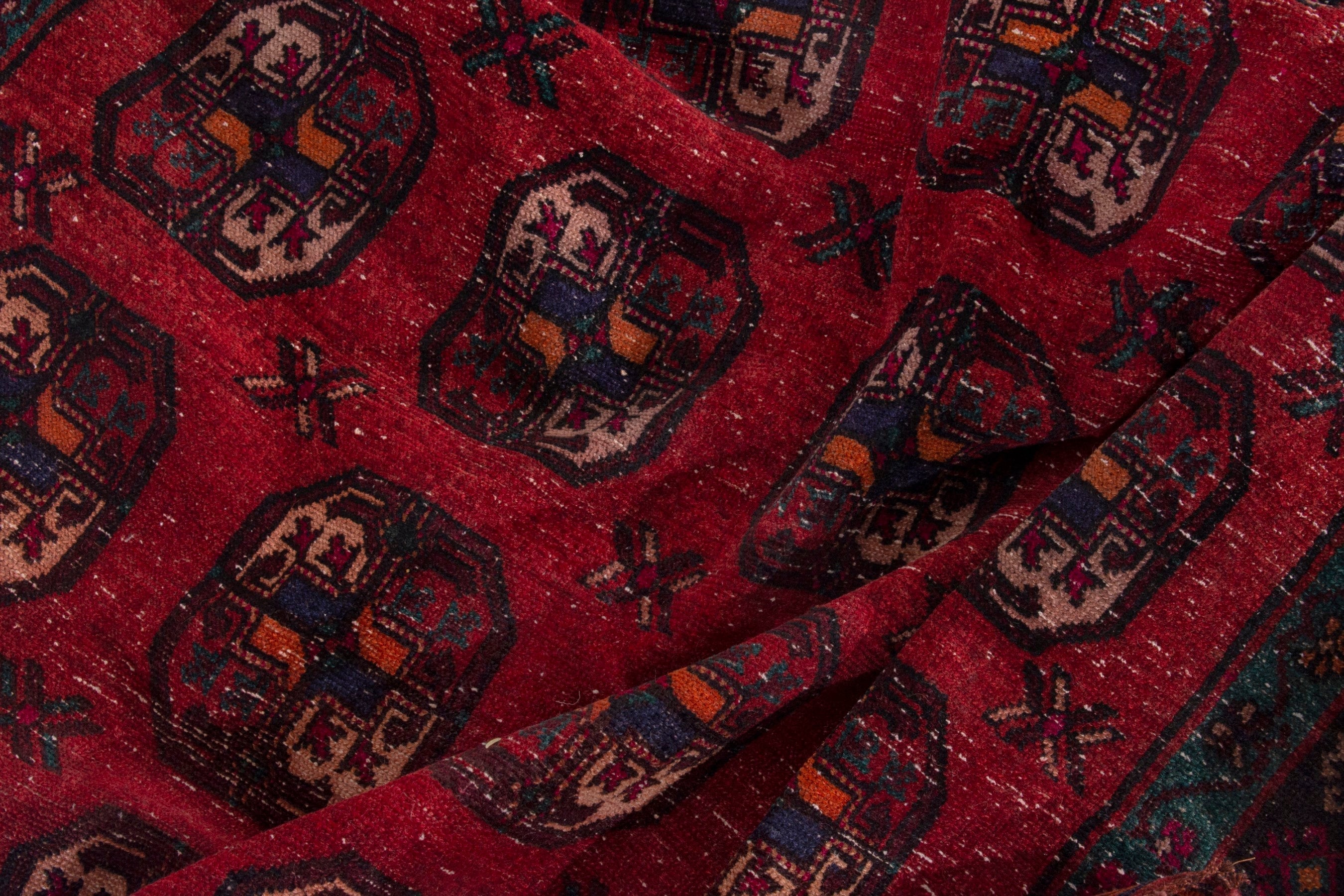 Persian Ghoochan area rug in deep red and dark brown, view 17 of 18