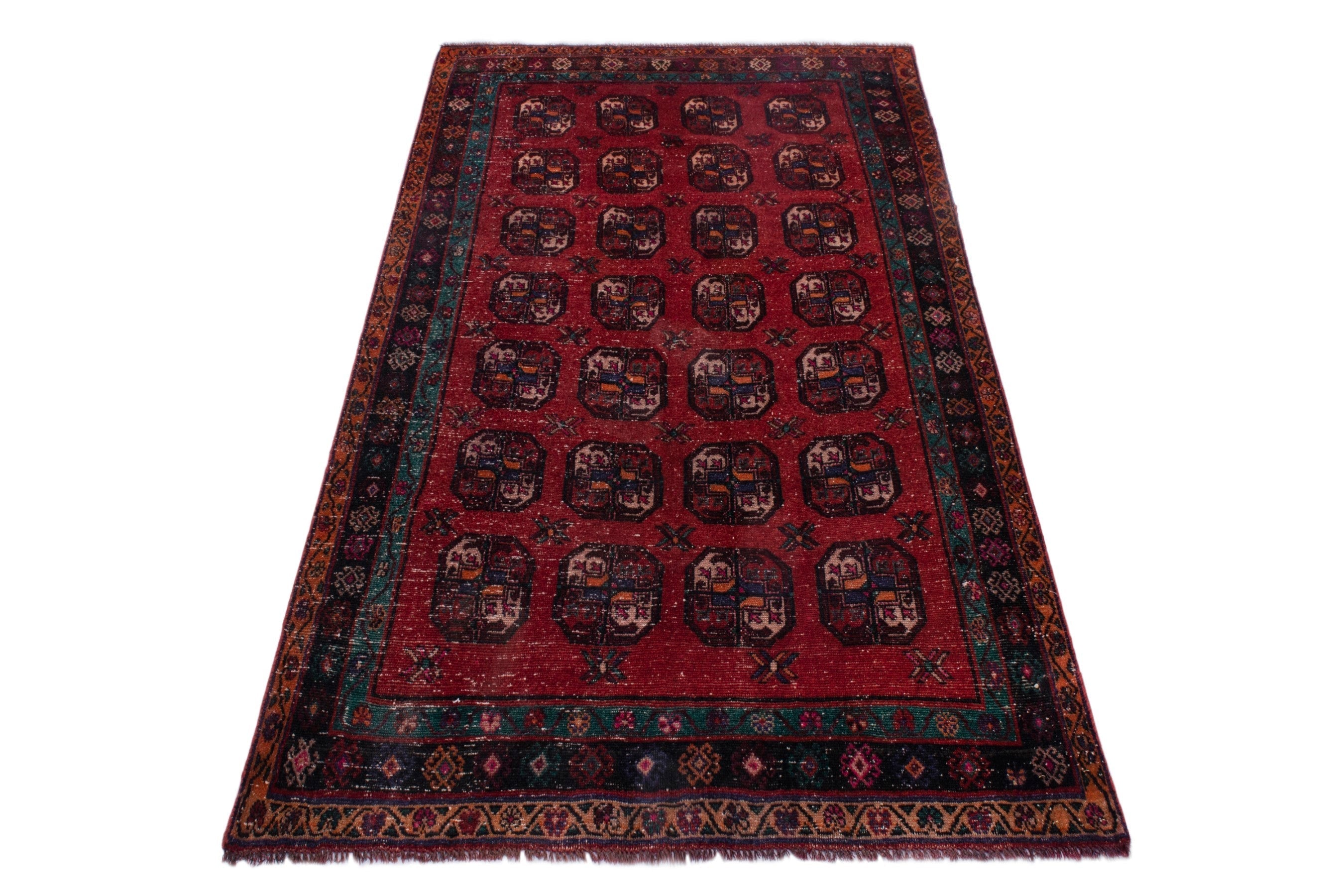 Persian Ghoochan area rug in deep red and dark brown, view 2 of 18