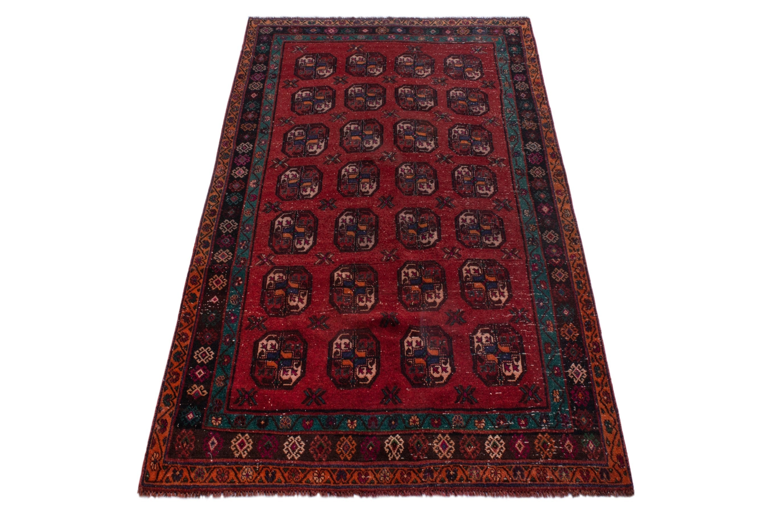 Persian Ghoochan area rug in deep red and dark brown, view 3 of 18