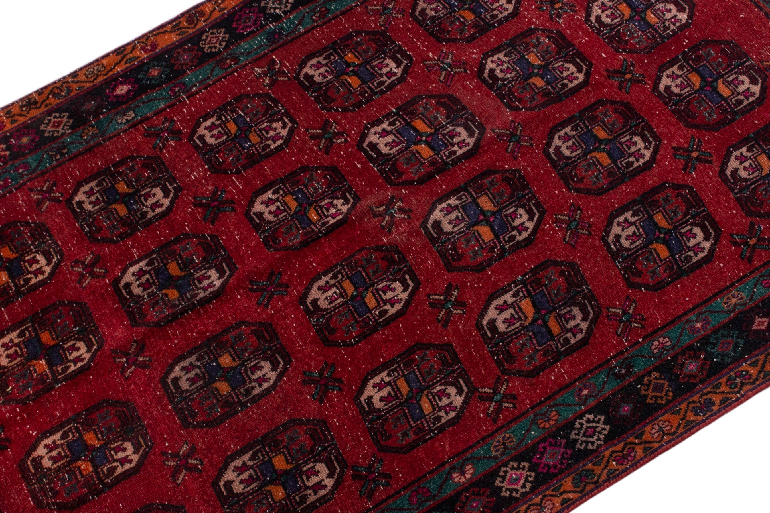 Persian Ghoochan area rug in deep red and dark brown, view 4 of 18
