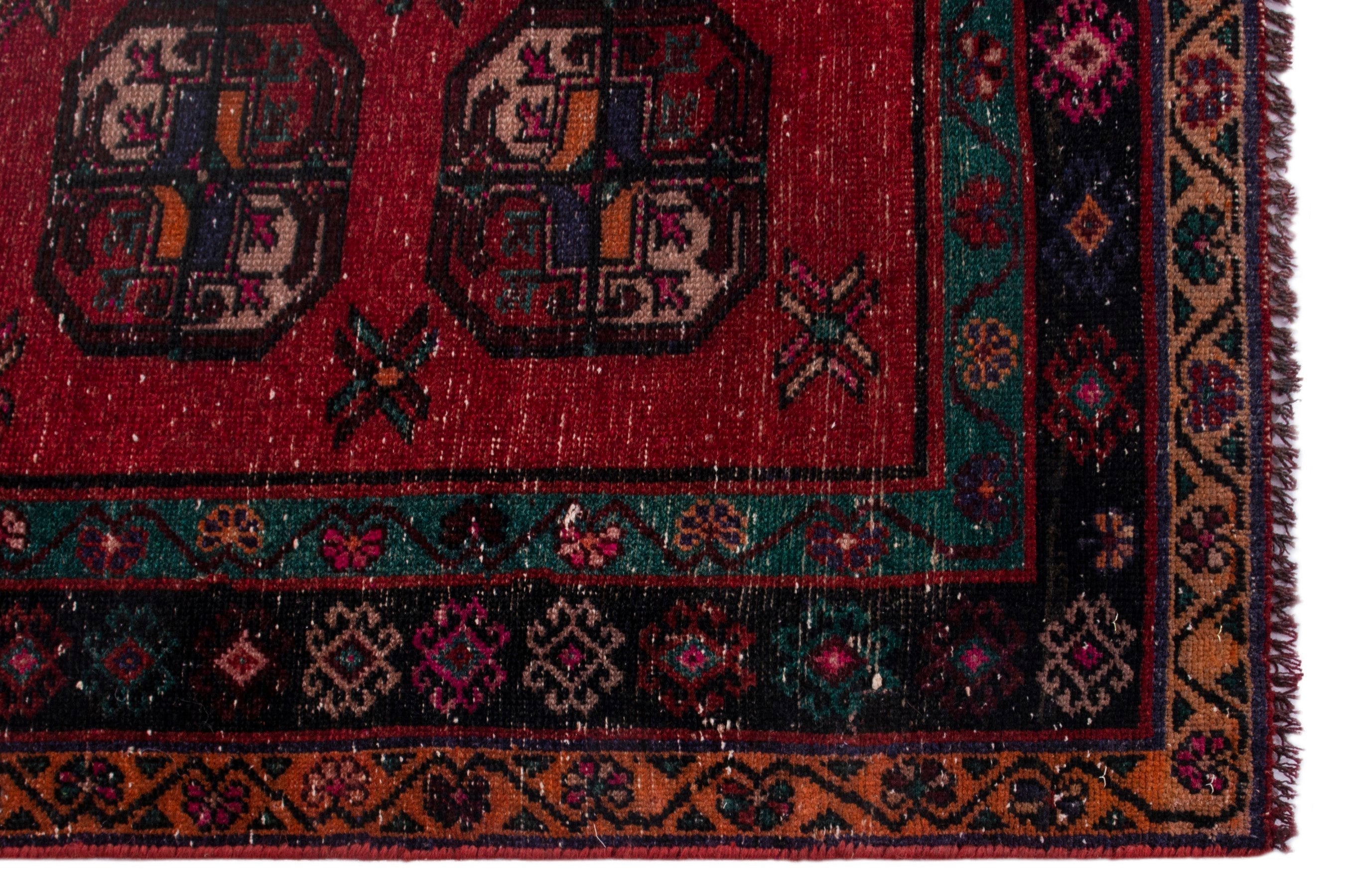 Persian Ghoochan area rug in deep red and dark brown, view 10 of 18