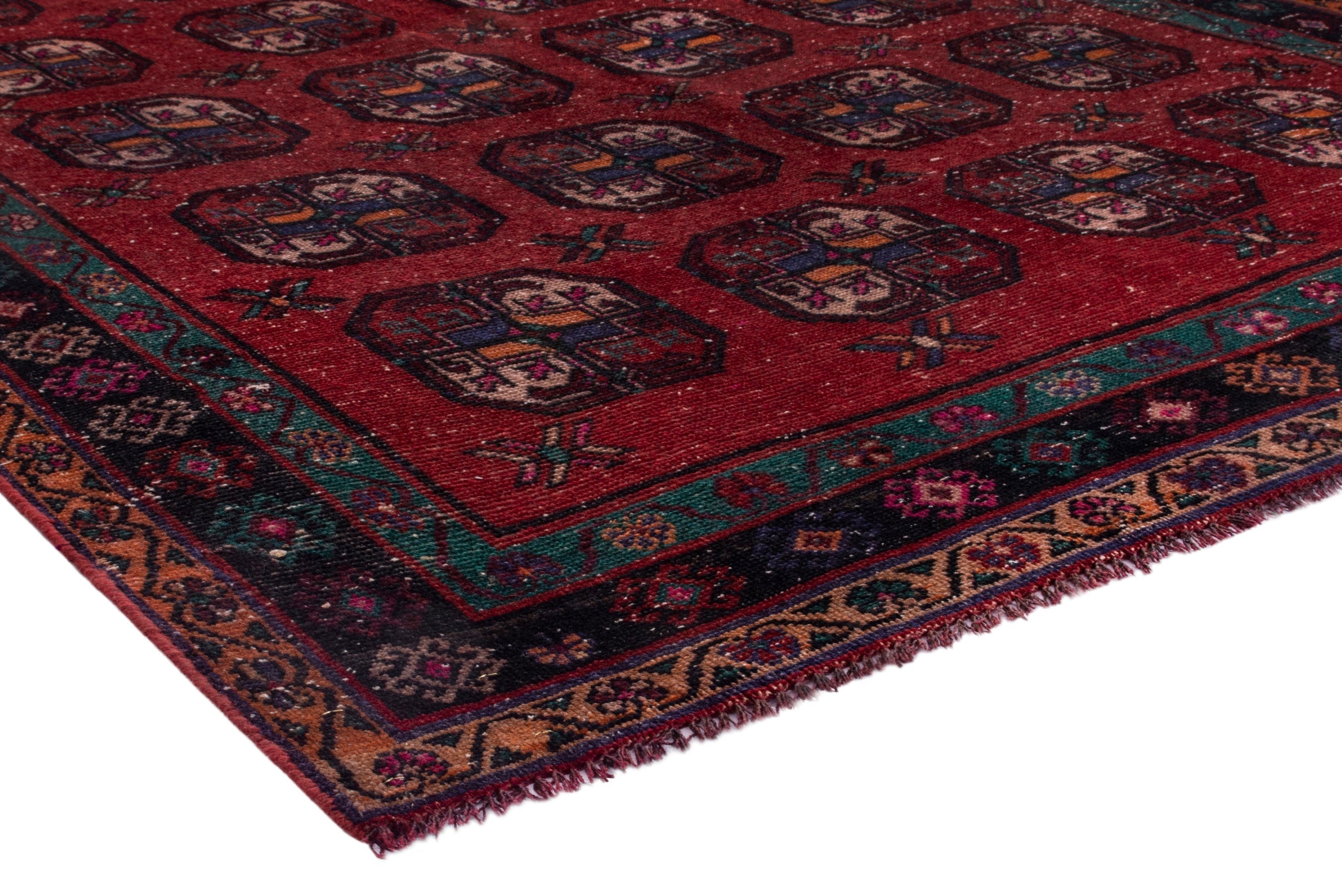 Persian Ghoochan area rug in deep red and dark brown, view 5 of 18