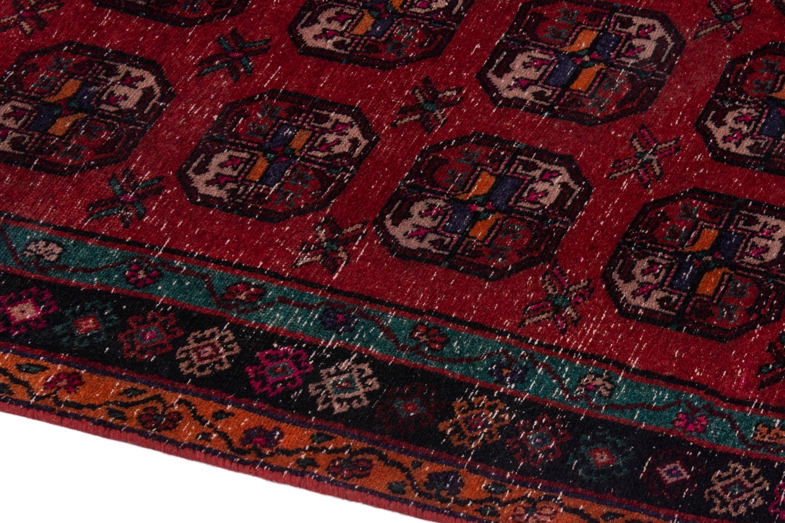 Persian Ghoochan area rug in deep red and dark brown, view 6 of 18