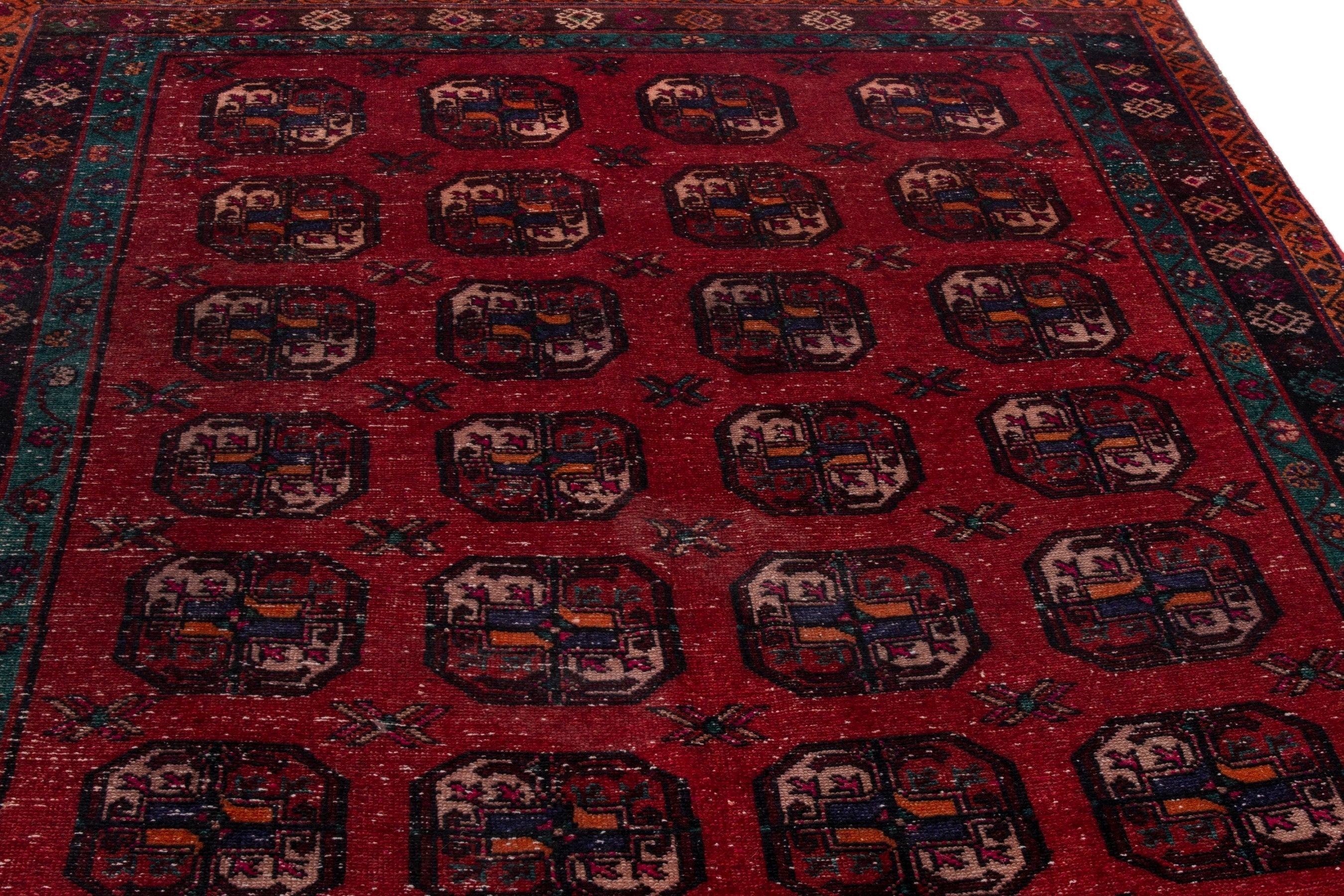 Persian Ghoochan area rug in deep red and dark brown, view 7 of 18