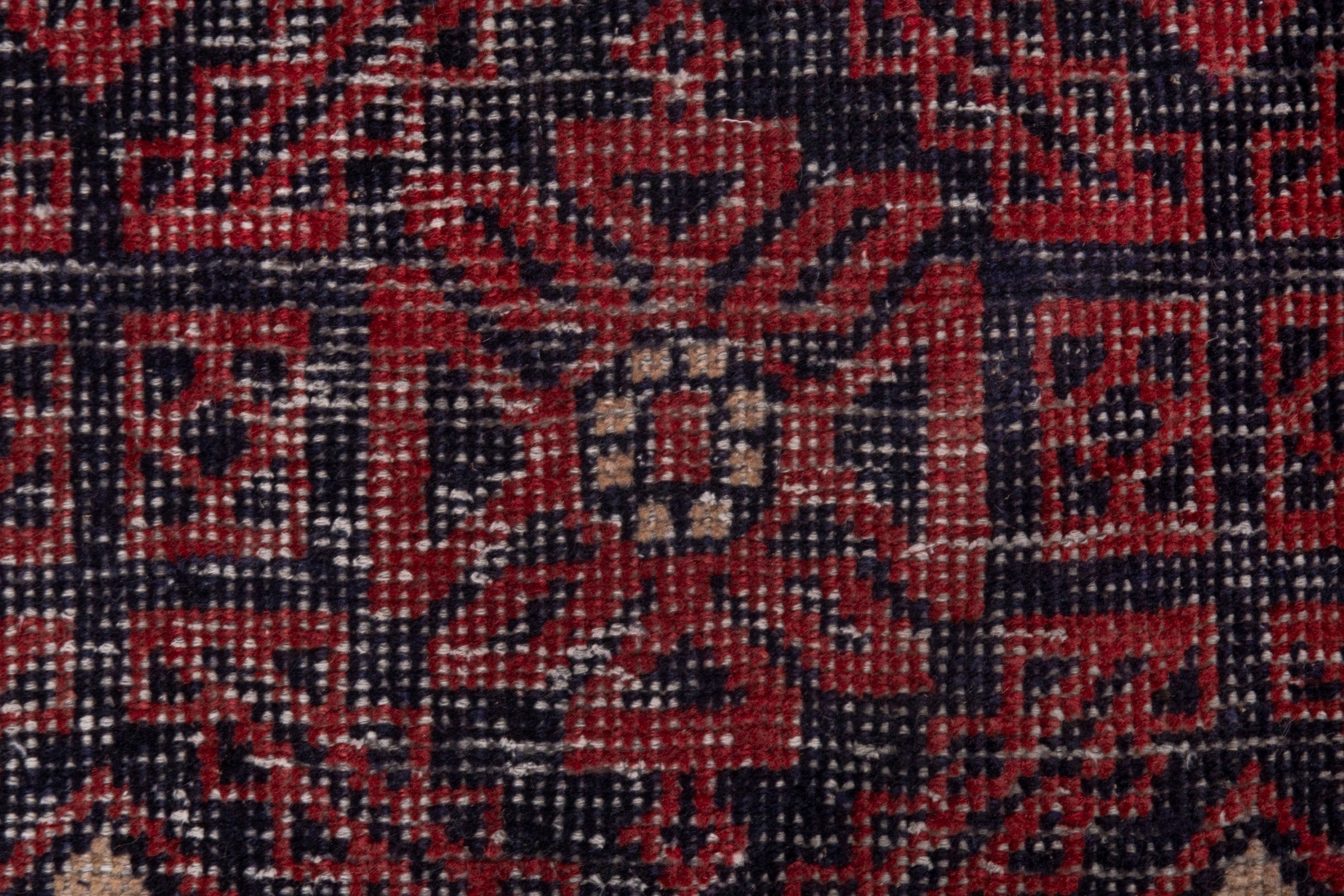 Persian Baluch runner rug in burgundy and cream, view 11 of 17