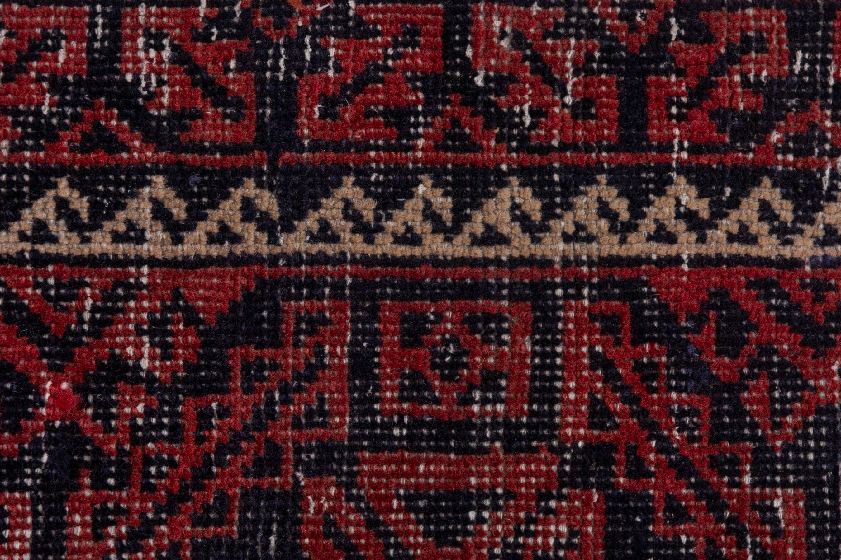 Persian Baluch runner rug in burgundy and cream, view 12 of 17