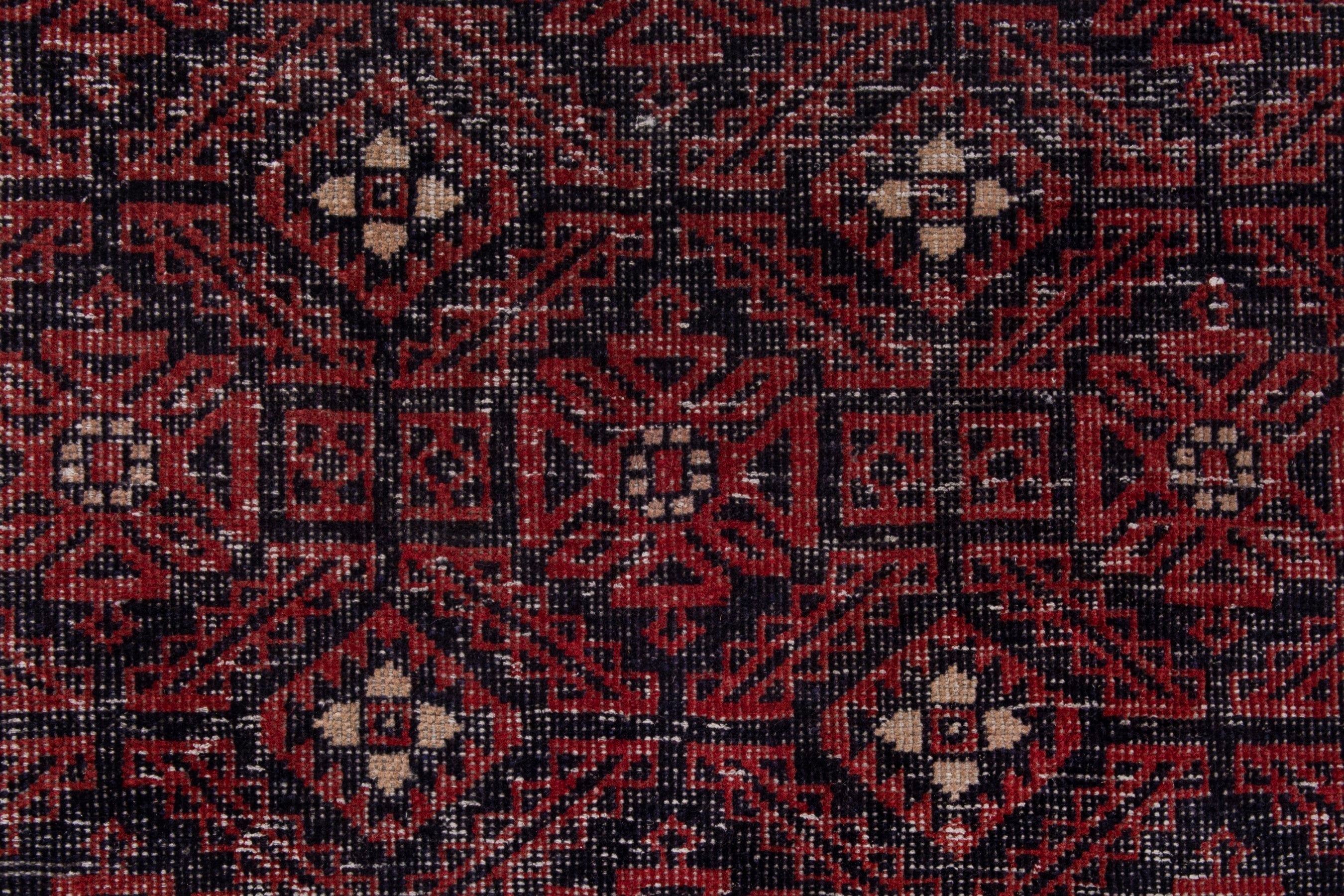 Persian Baluch runner rug in burgundy and cream, view 13 of 17
