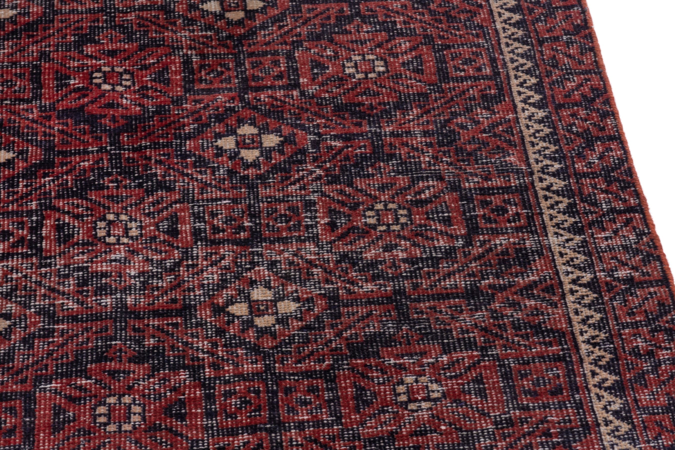 Persian Baluch runner rug in burgundy and cream, view 9 of 17