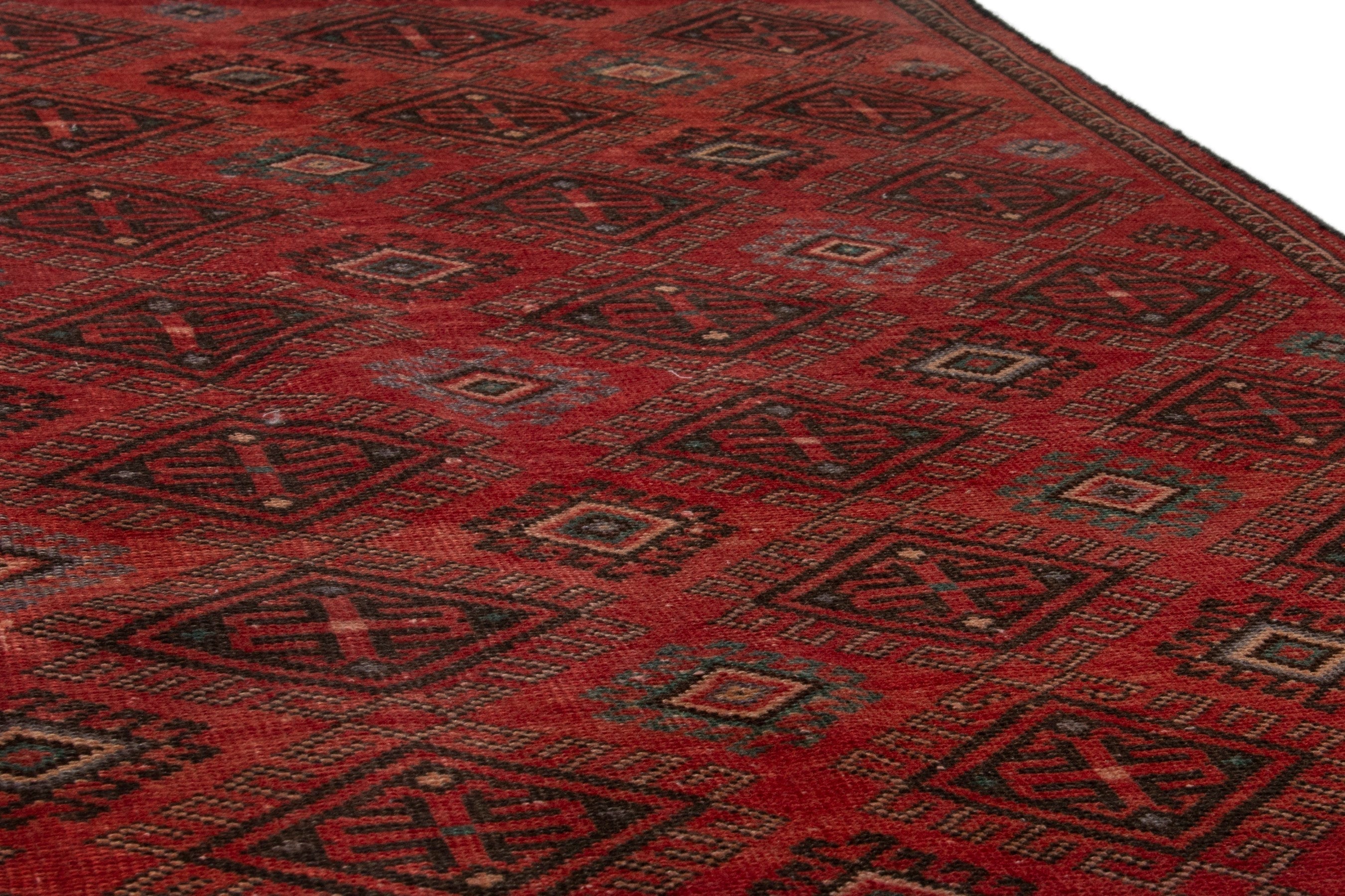 Persian Ghoochan runner rug in deep red and burgundy, view 8 of 17