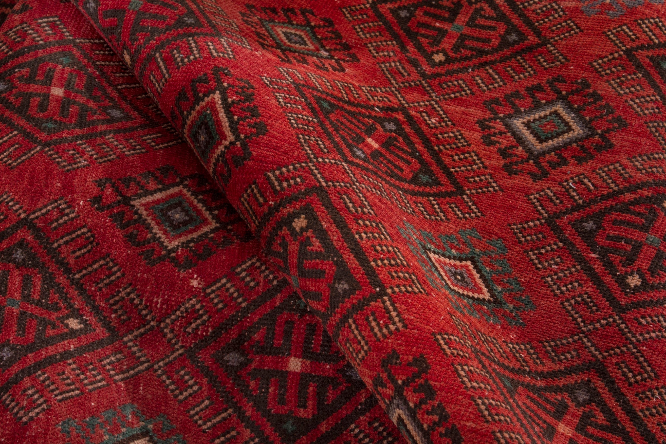Persian Ghoochan runner rug in deep red and burgundy, view 14 of 17